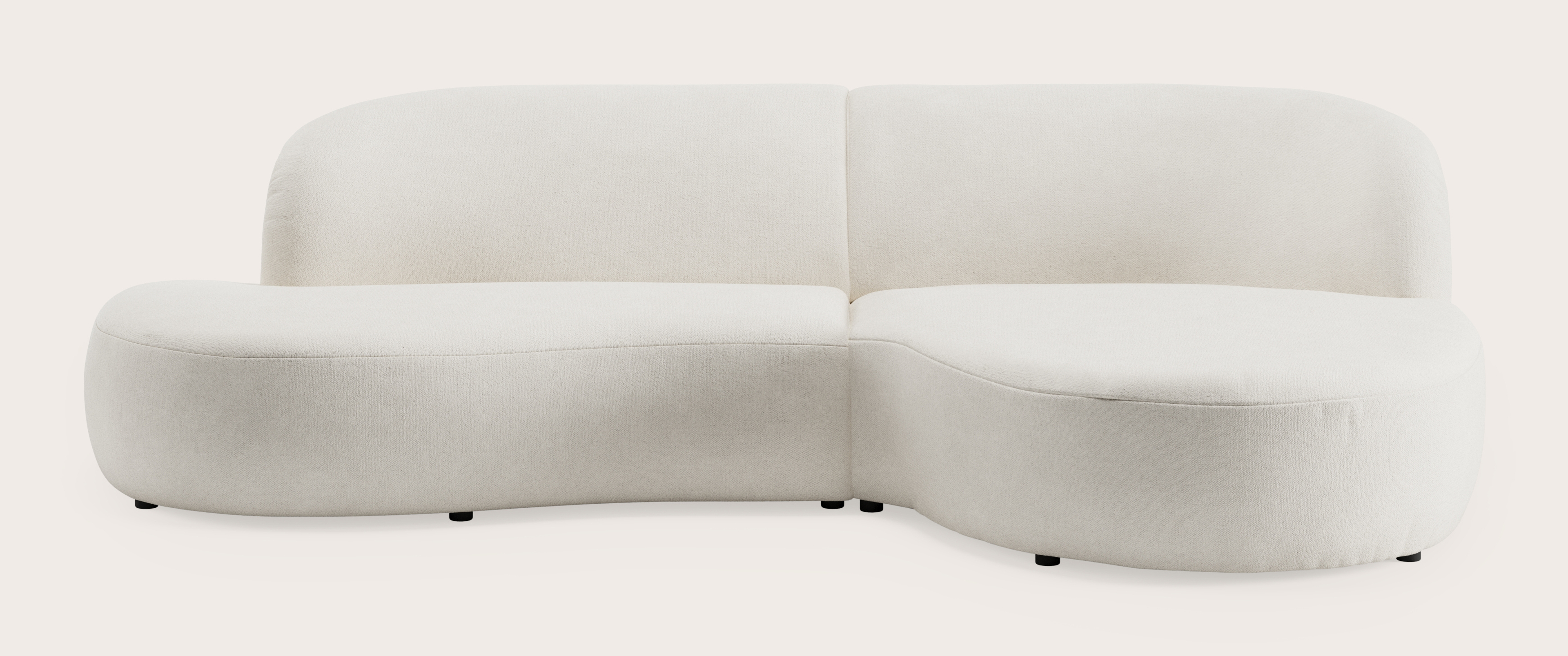 Tubo canapé d'angle 3,5 places en Volti tissu Pearl