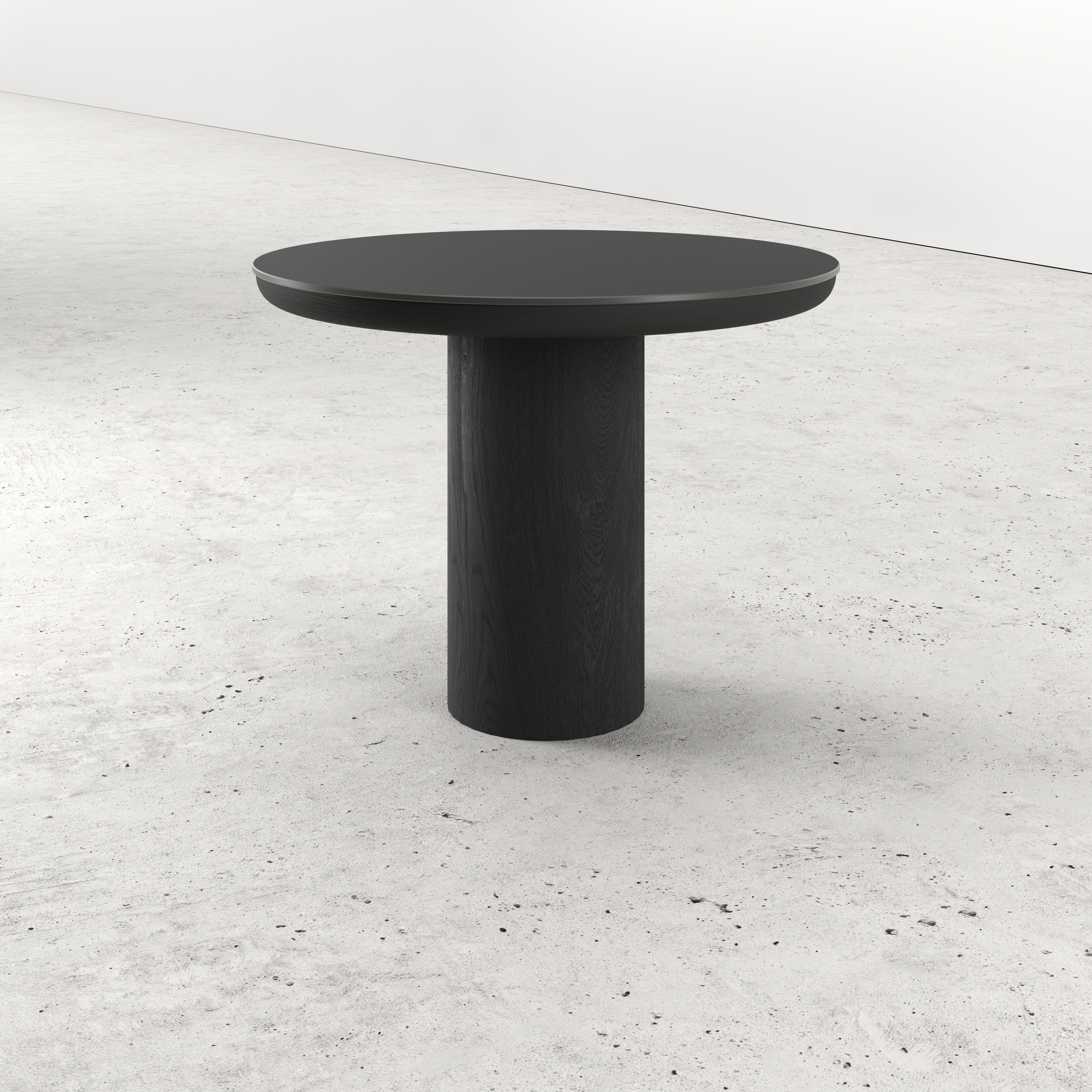 Bijzettafel Amato Rondo Small onderstel met rond Ceramo blad in keramiek kleur Nero Ø 50 x 39 cm