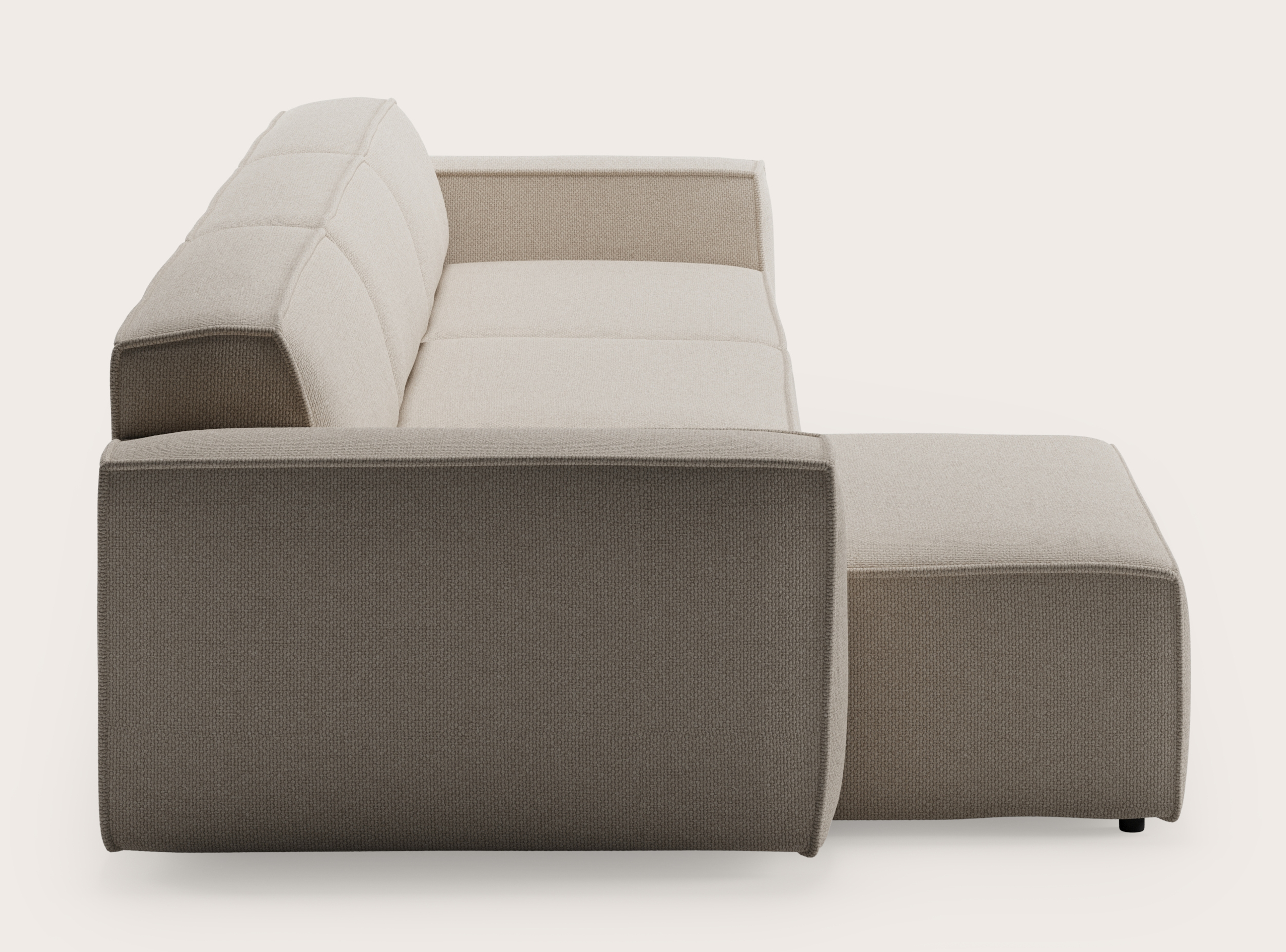 Isola canapé d'angle 5 places en Morena tissu Beige