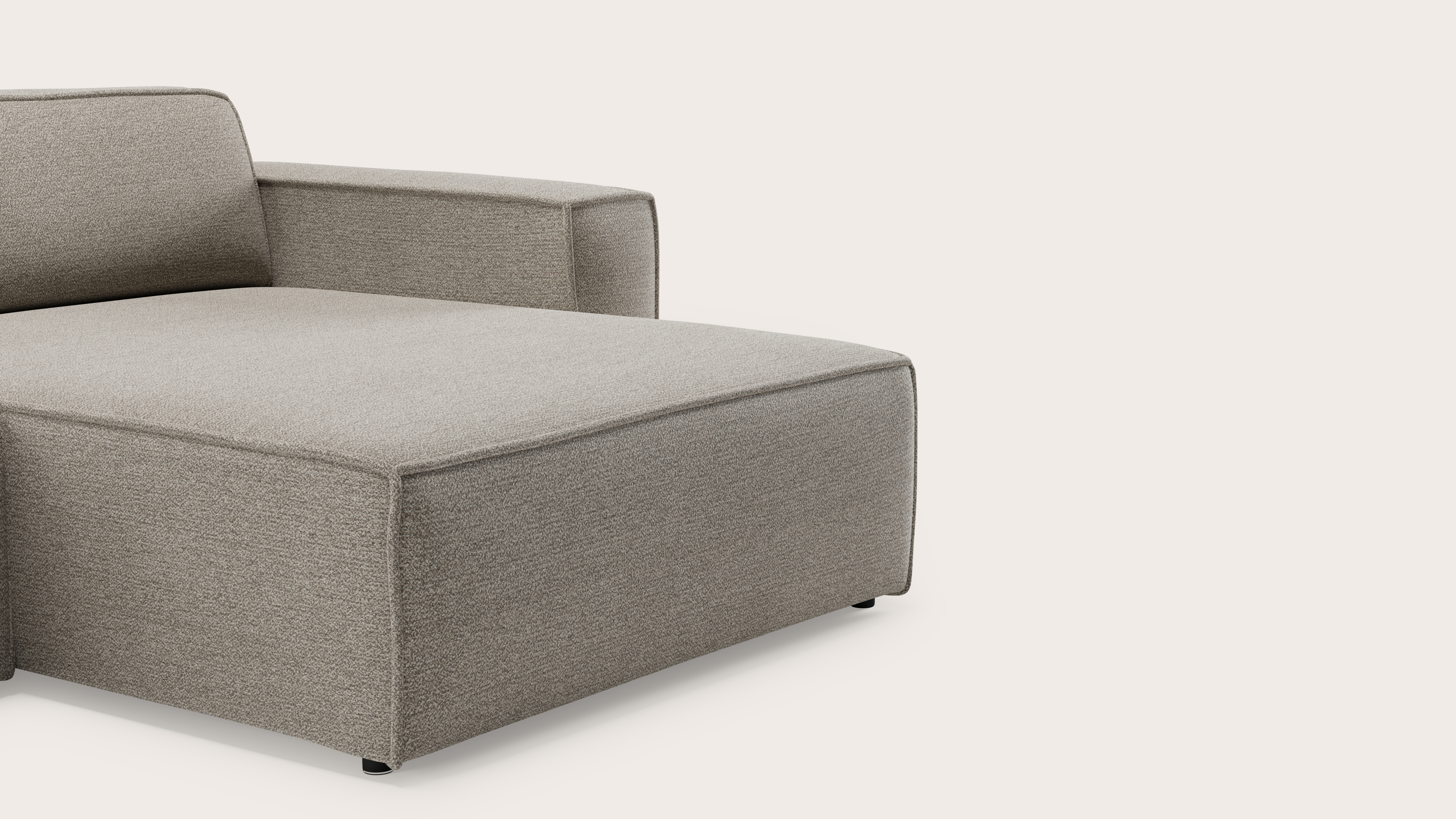 Isola canapé d'angle 3,5 places en Fresco tissu Beige