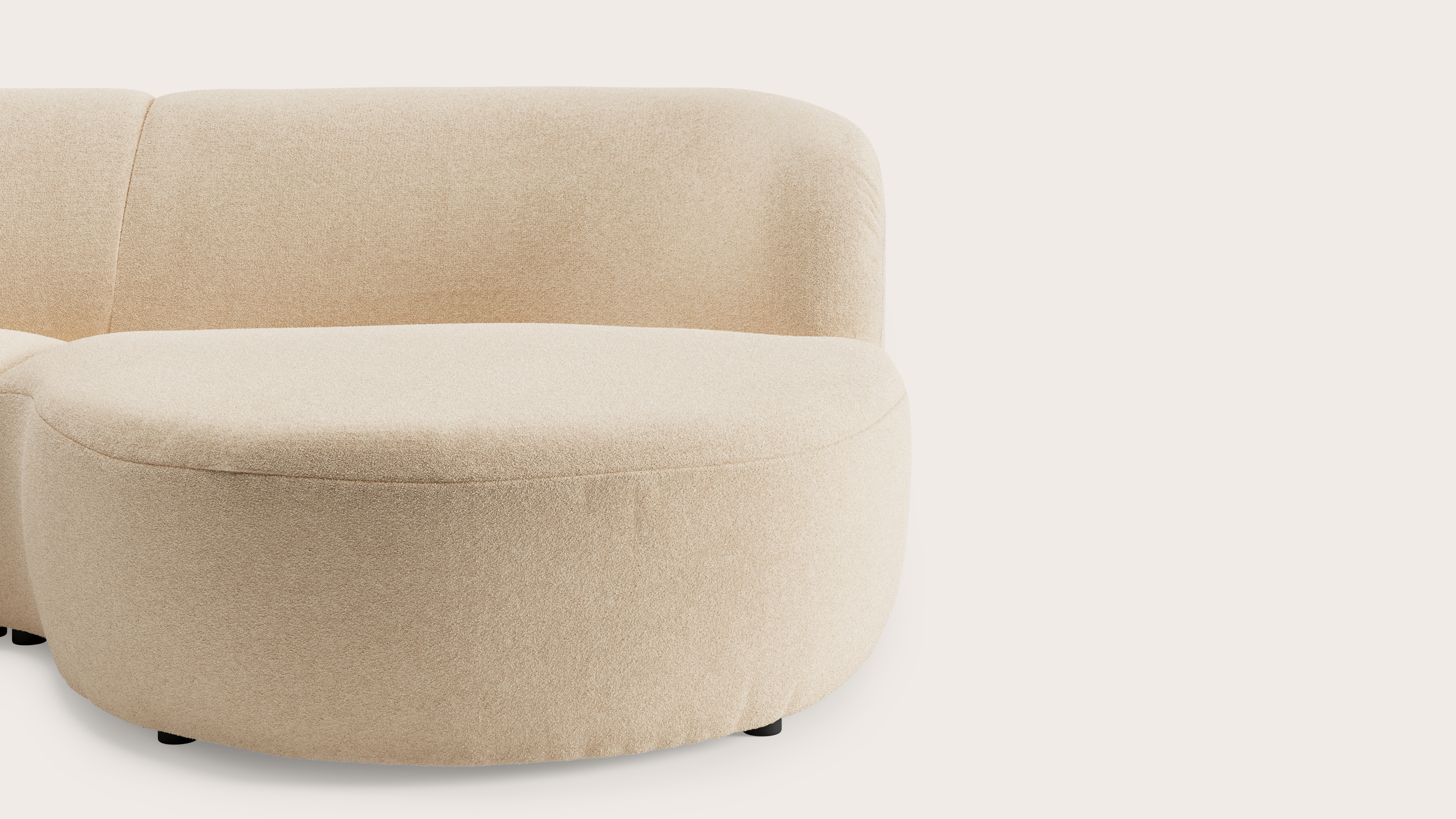 Tubo canapé d'angle 3,5 places en Aria tissu Beige