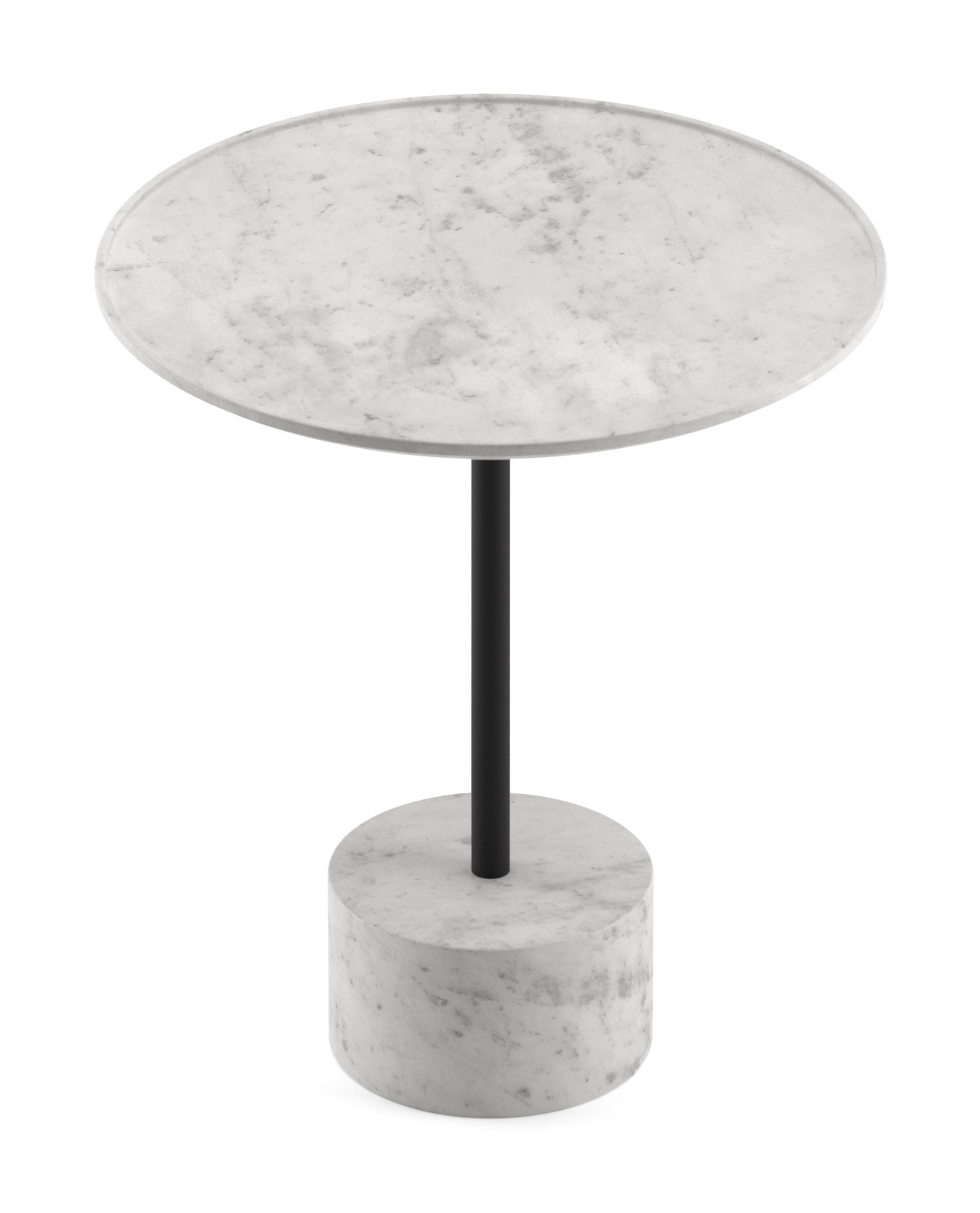 Bijzettafel Coupolo met rond blad in marmer kleur Bianco Carrara Ø40 x 45 cm