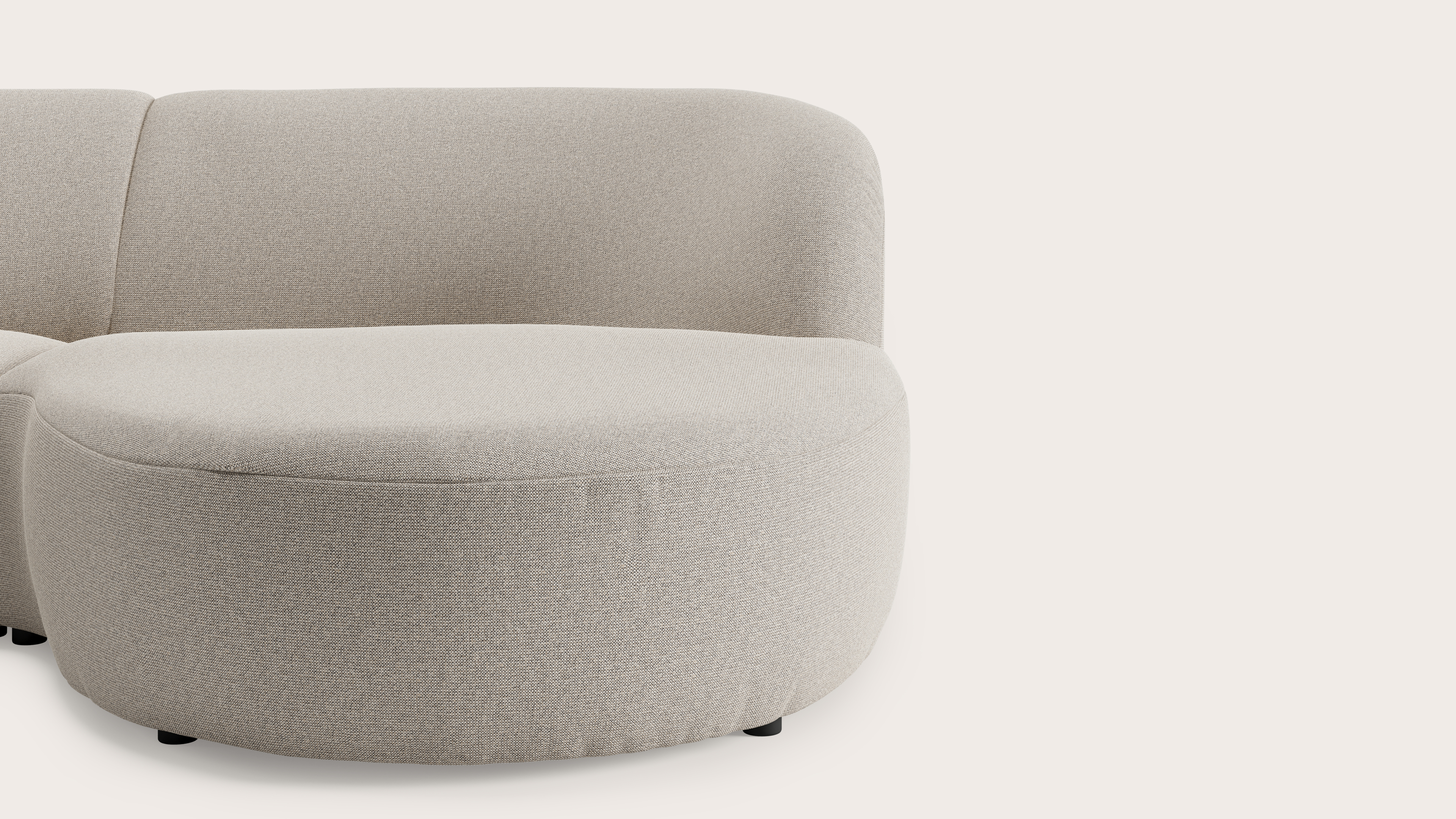 Tubo canapé d'angle 3,5 places en Brio tissu Natural.
