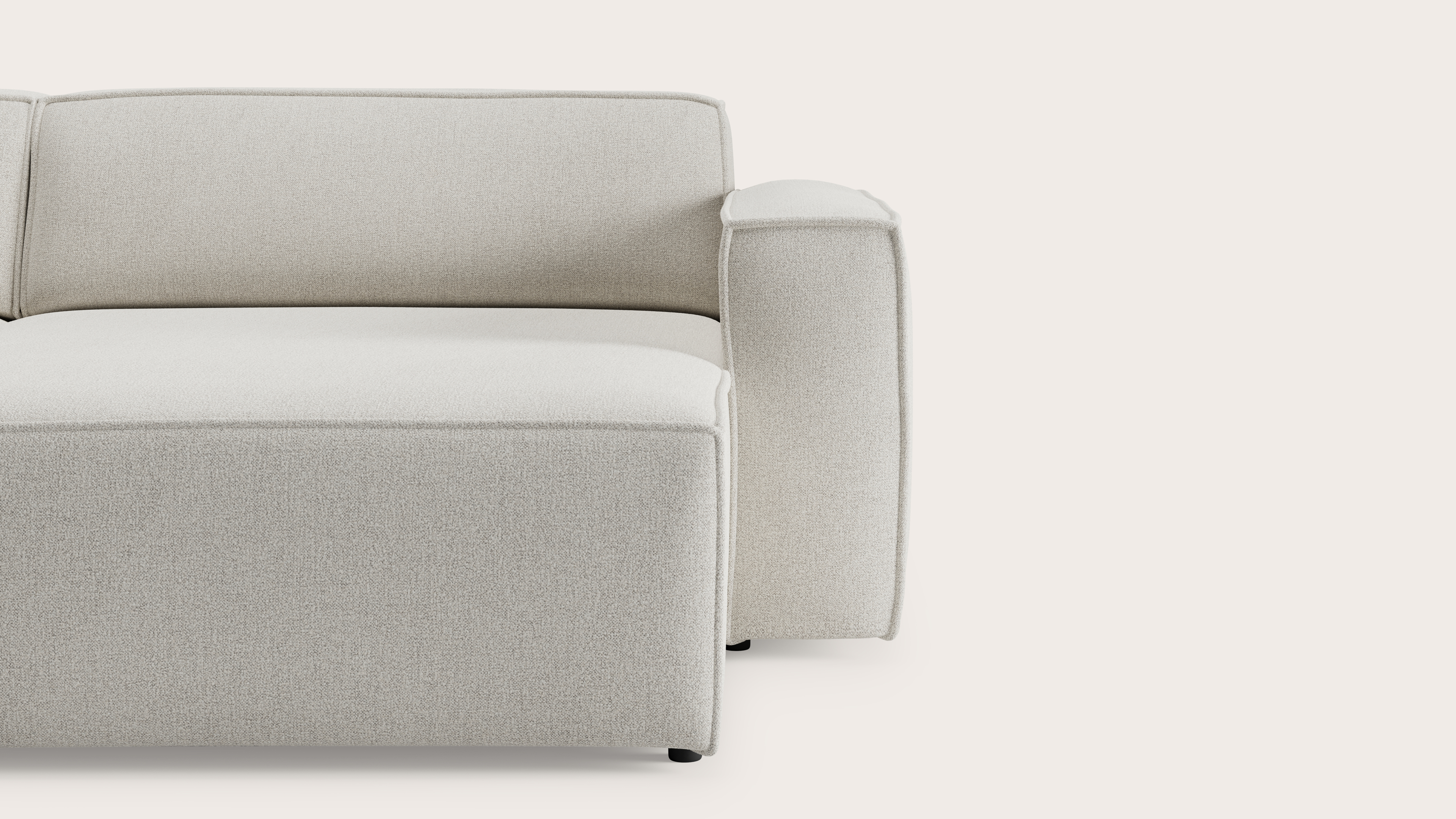 Isola canapé d'angle 4 places en Trivola tissu White