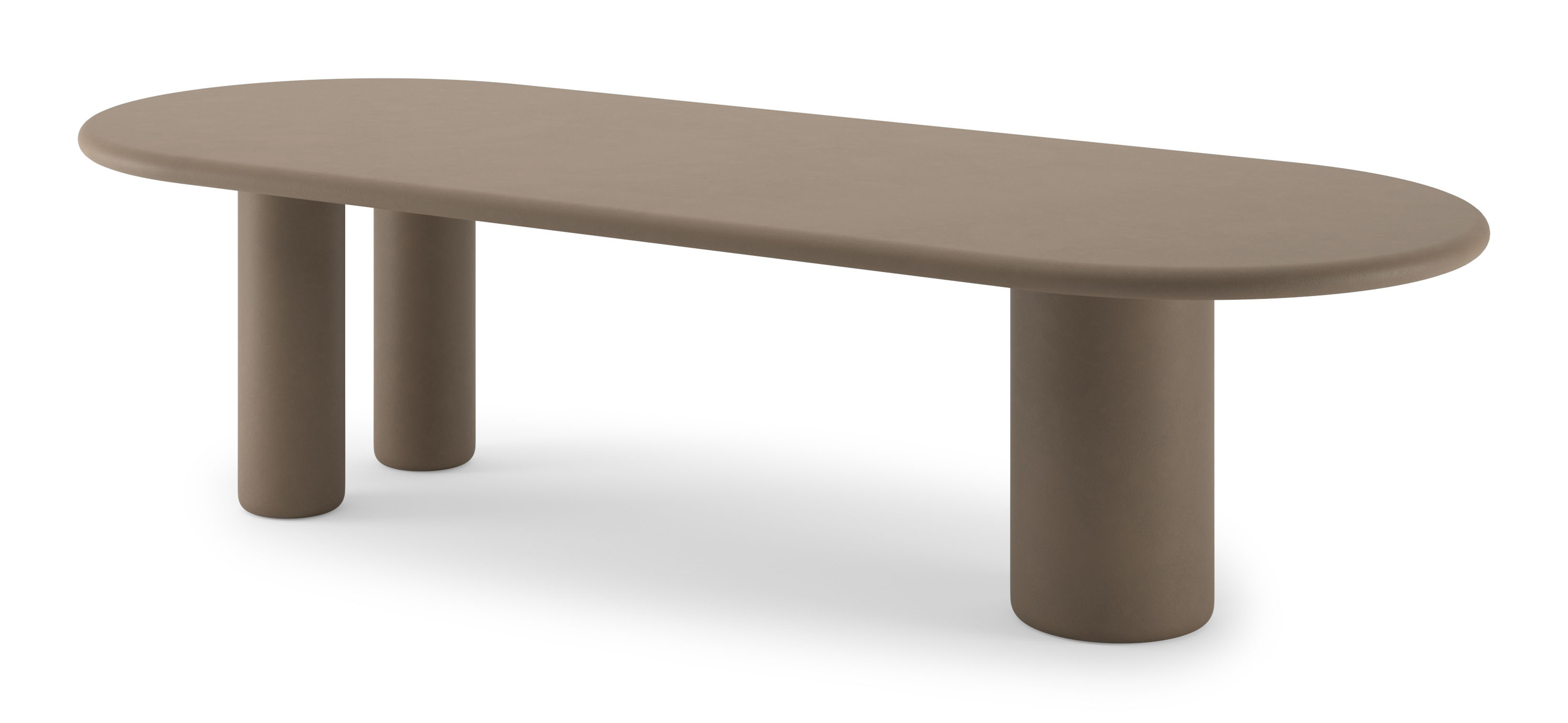 Eettafel Artisano met plat ovaal Artisano blad in Claylime kleur Desert