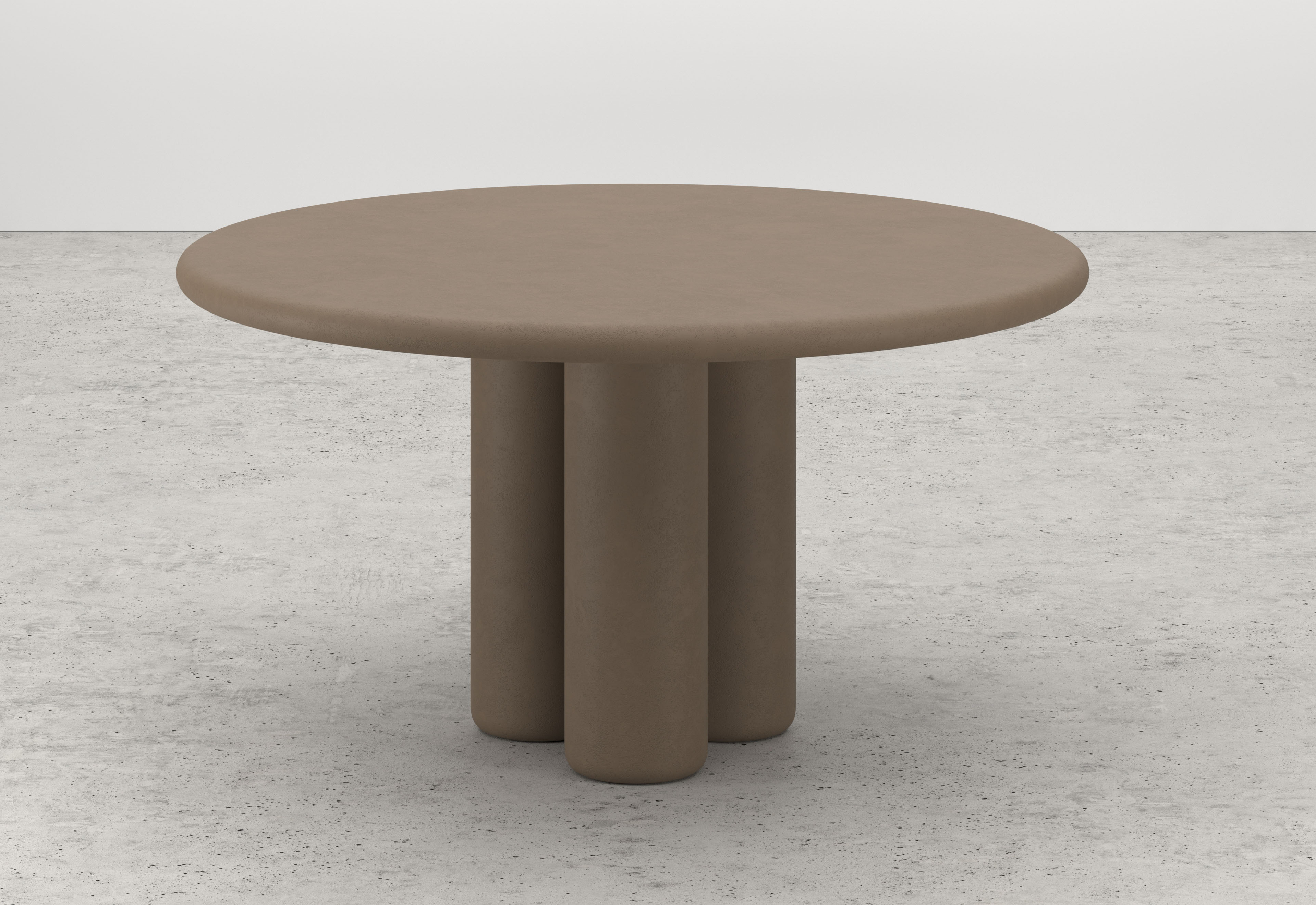 Eettafel Artisano met rond Artisano blad in Claylime kleur Desert