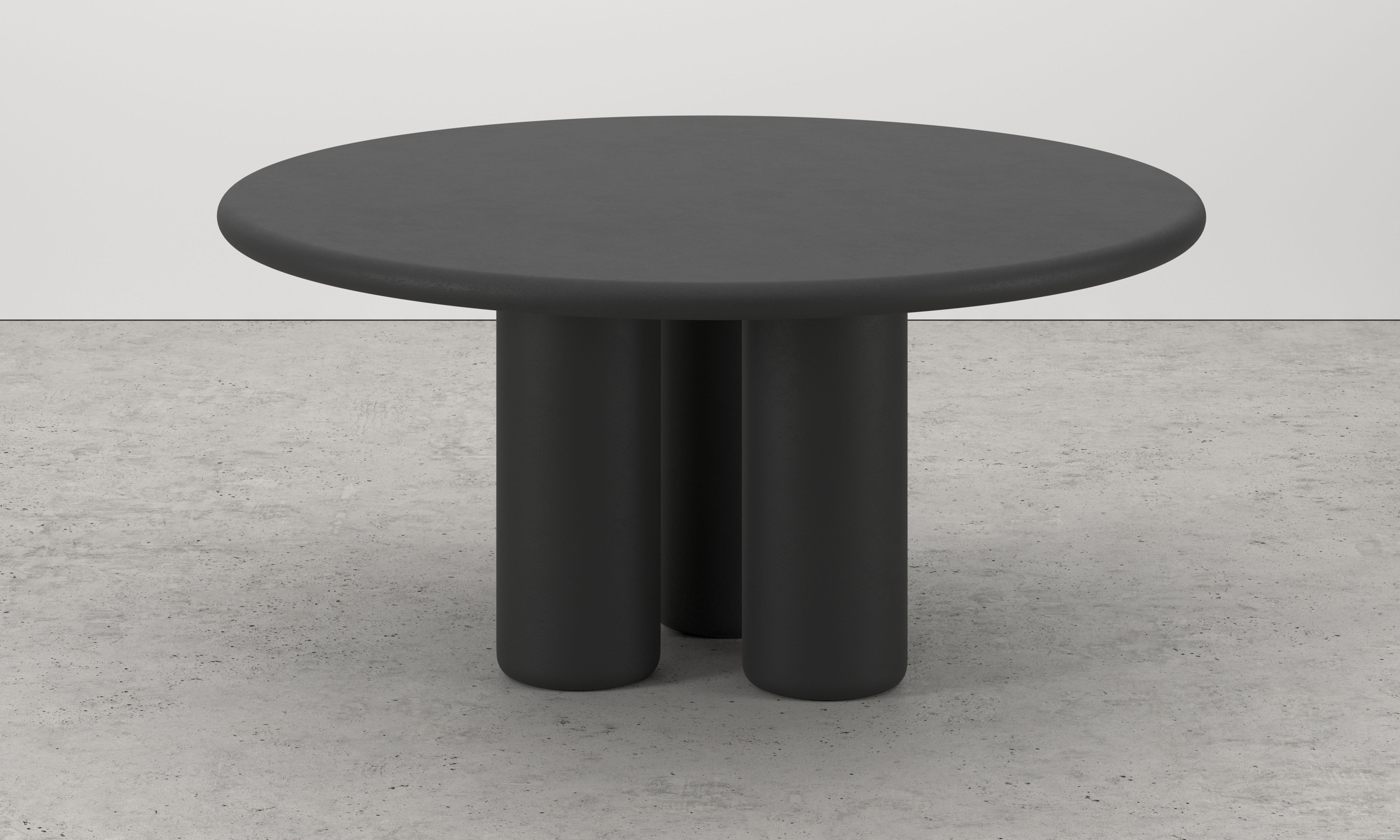 Table de salle à manger Artisano avec plateau Artisano rond en Claylime couleur Charcoal