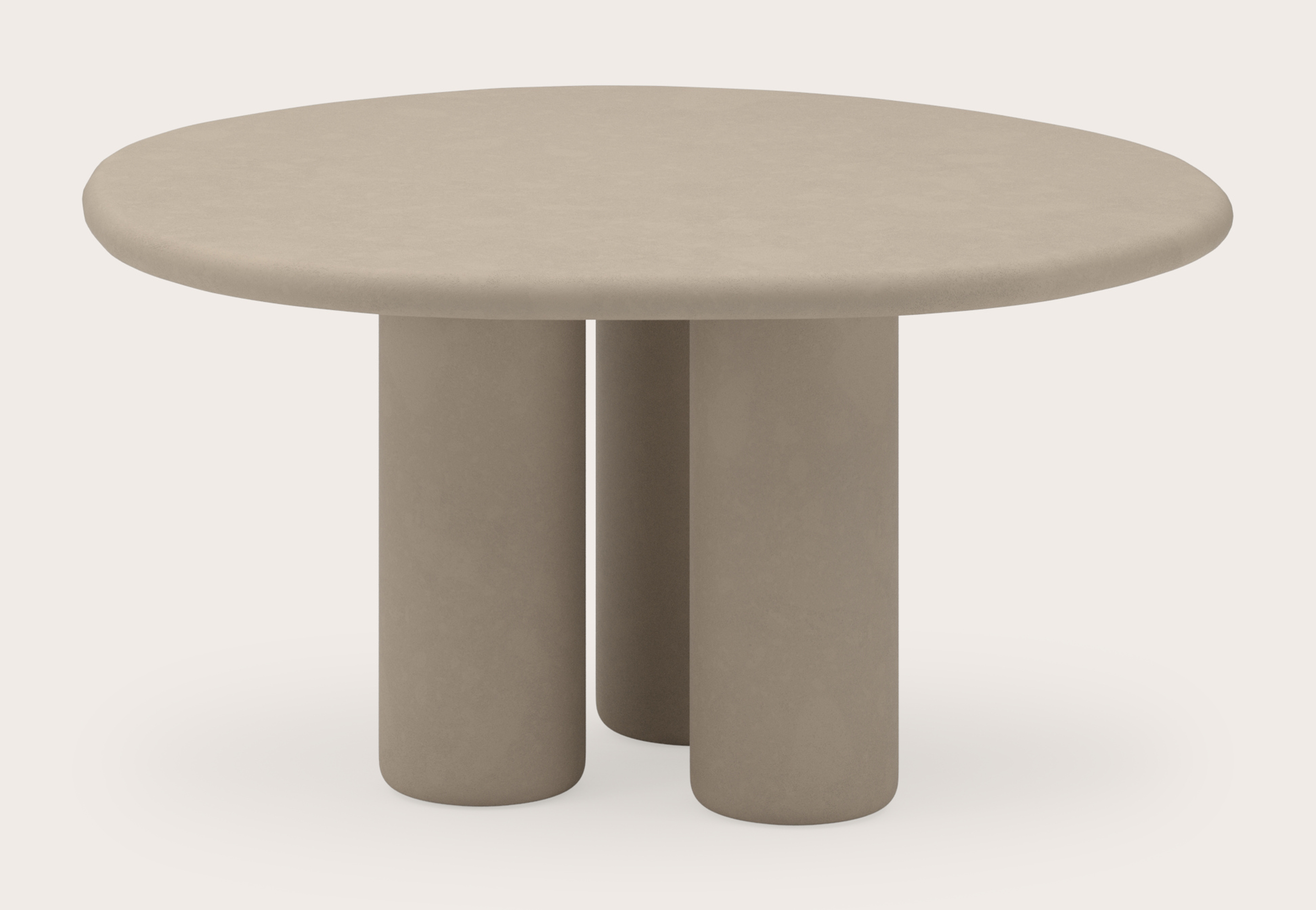 Table de salle à manger Artisano avec plateau Artisano forme pebble en Claylime couleur Limestone
