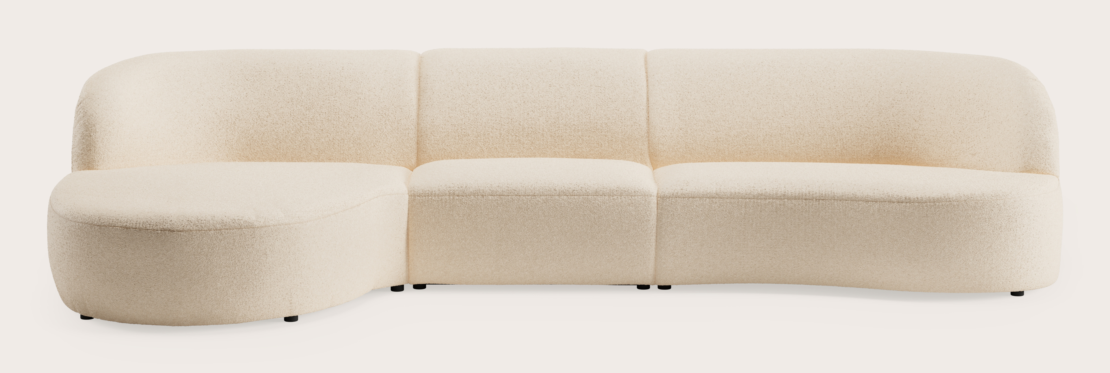 Tubo canapé d'angle 4,5 places en Aria tissu Beige