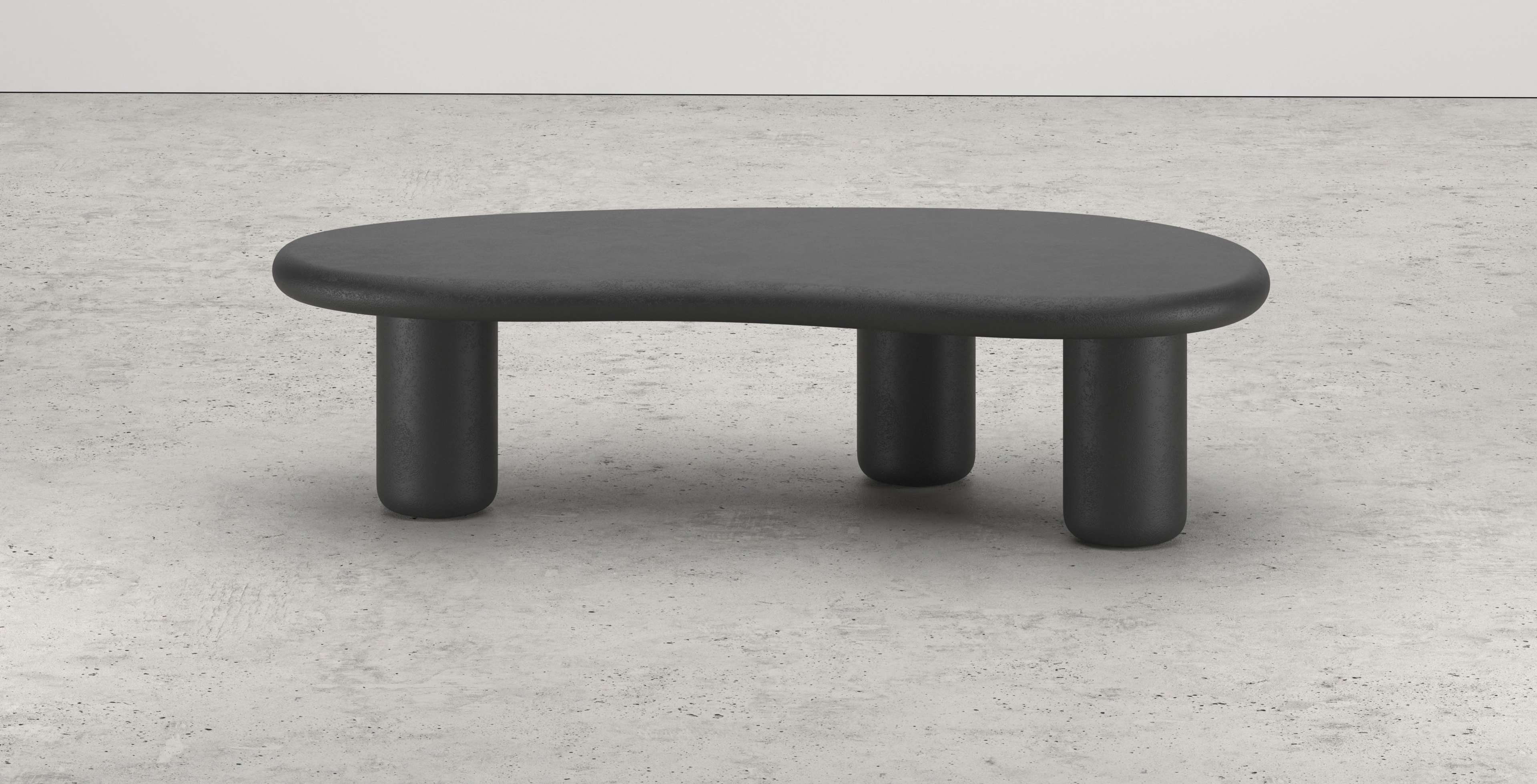 Salontafel Artisano Small onderstel met blobvormig Artisano blad in Claylime kleur 