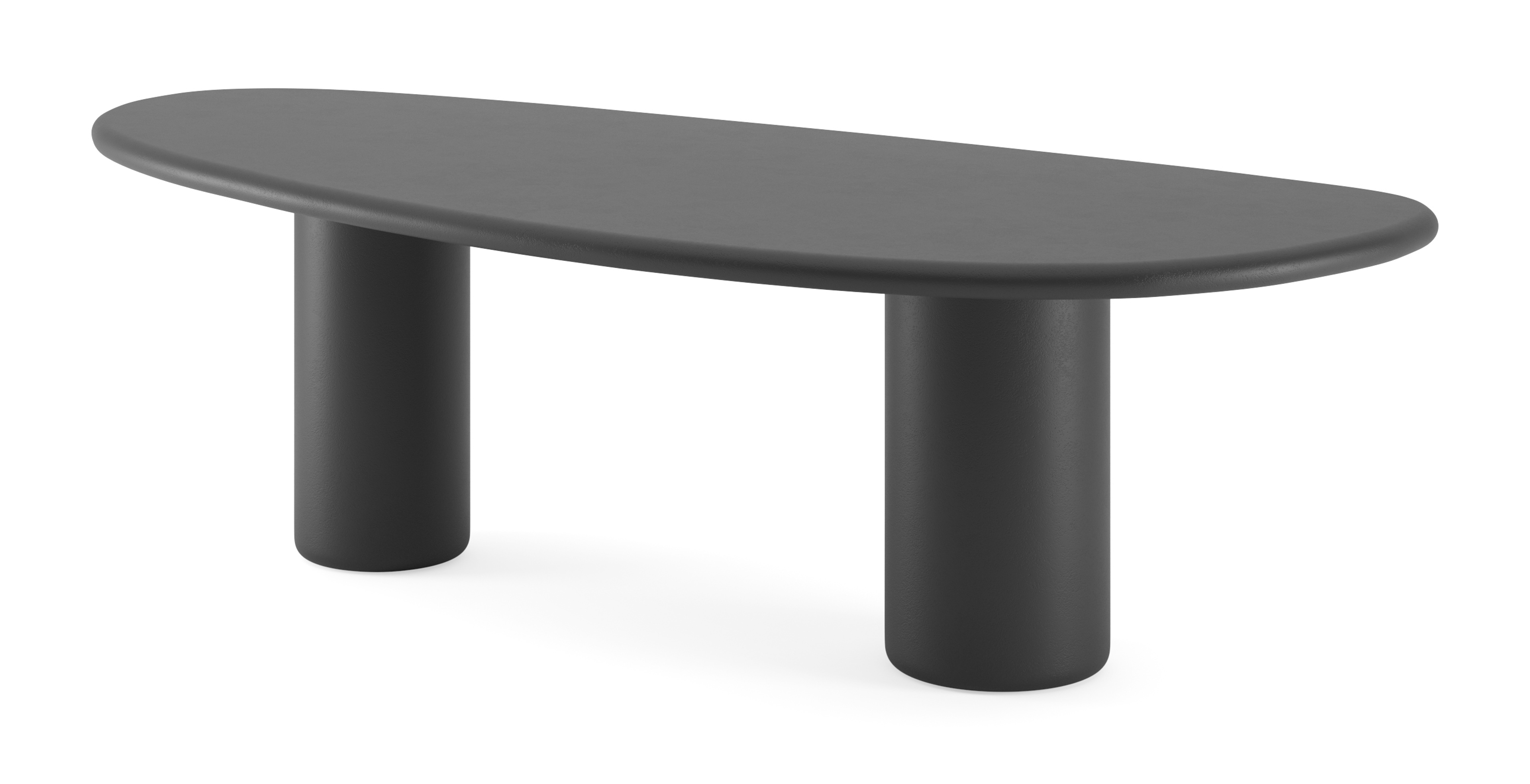 Eettafel Artisano met rockvormig Artisano blad in Claylime kleur Charcoal
