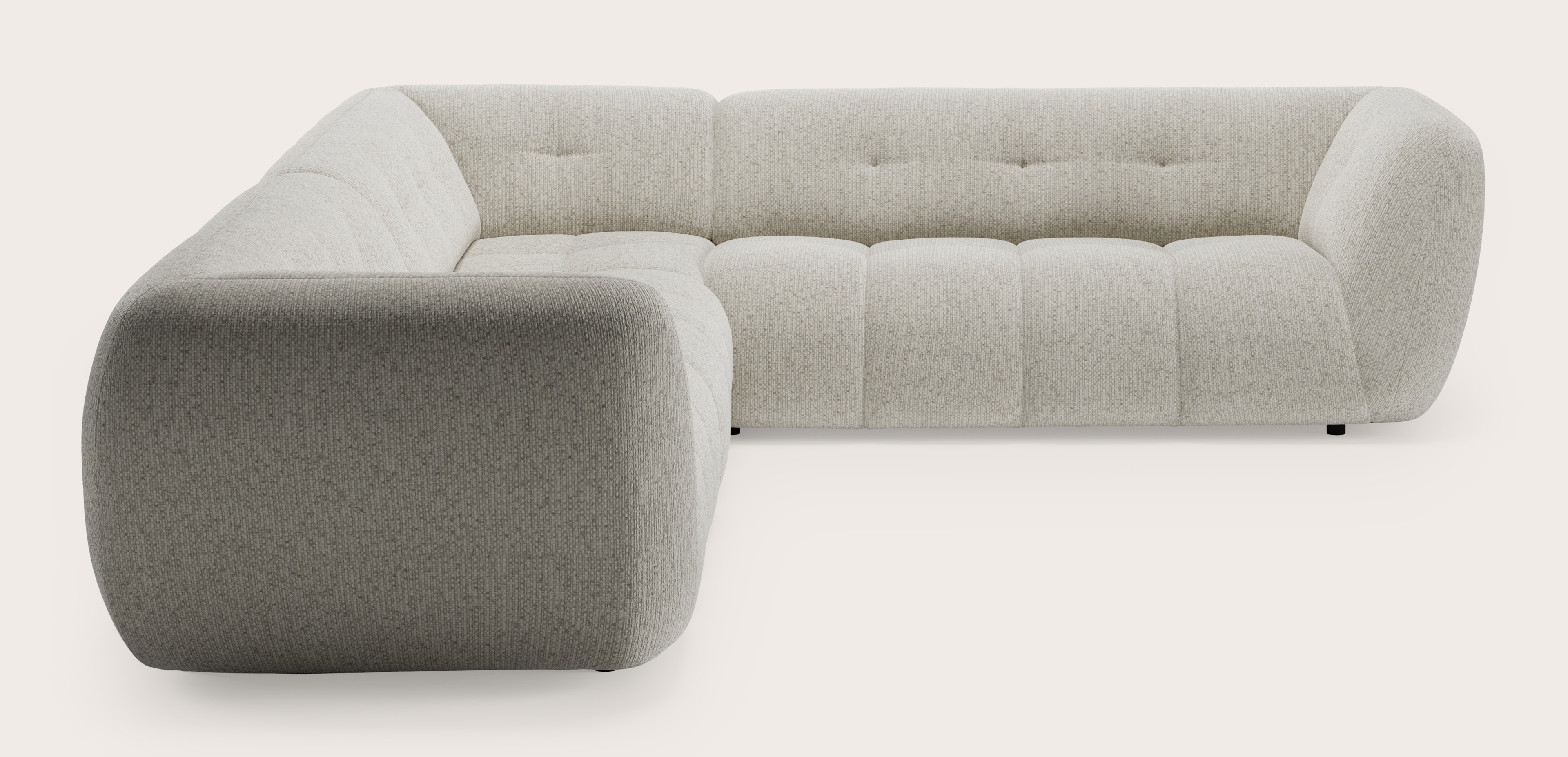 Chubbi canapé d'angle 5 places en Tessaro tissu Oyster