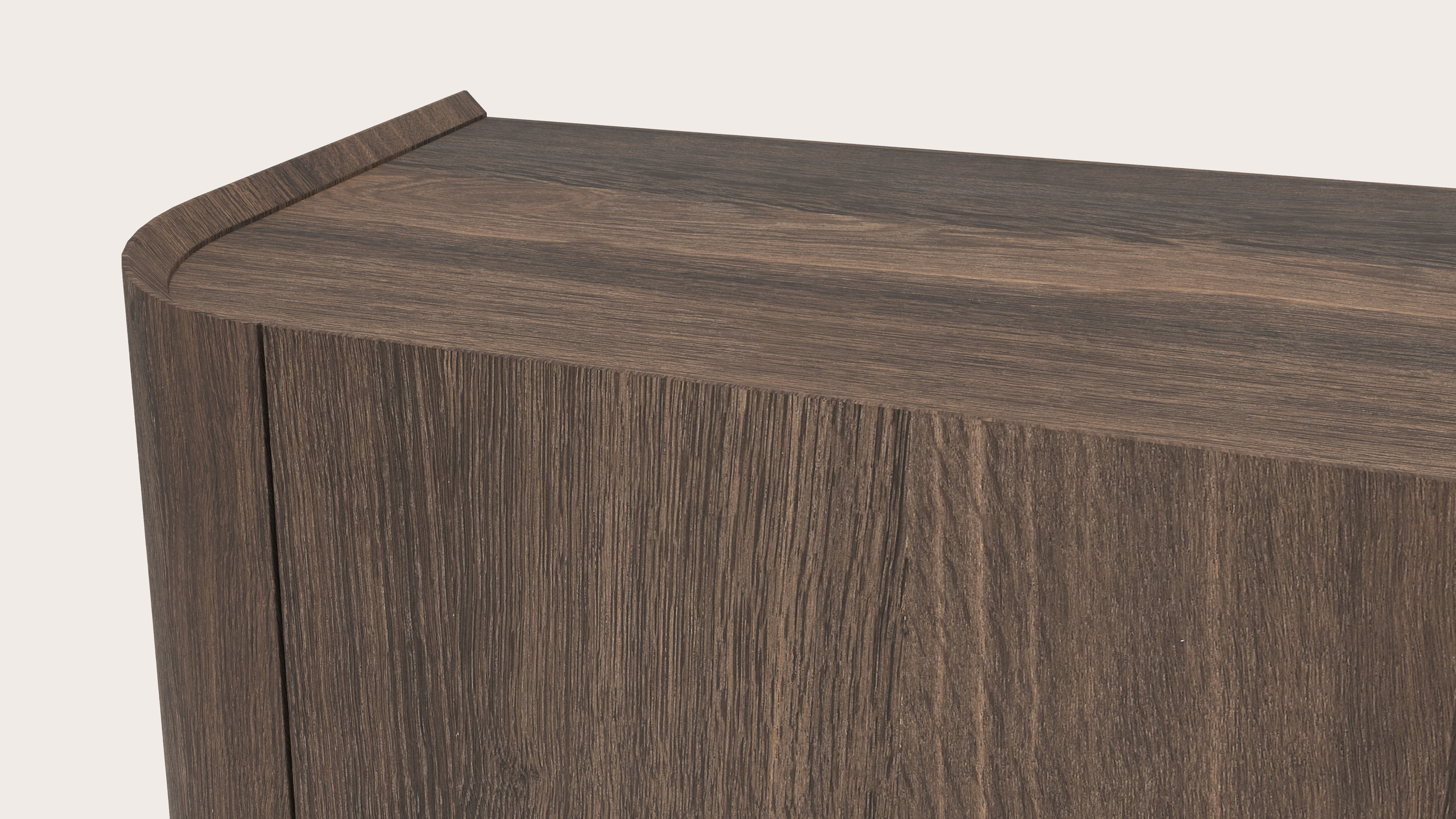 Buffet haut Rondato en chêne fumé 213 x 45 cm
