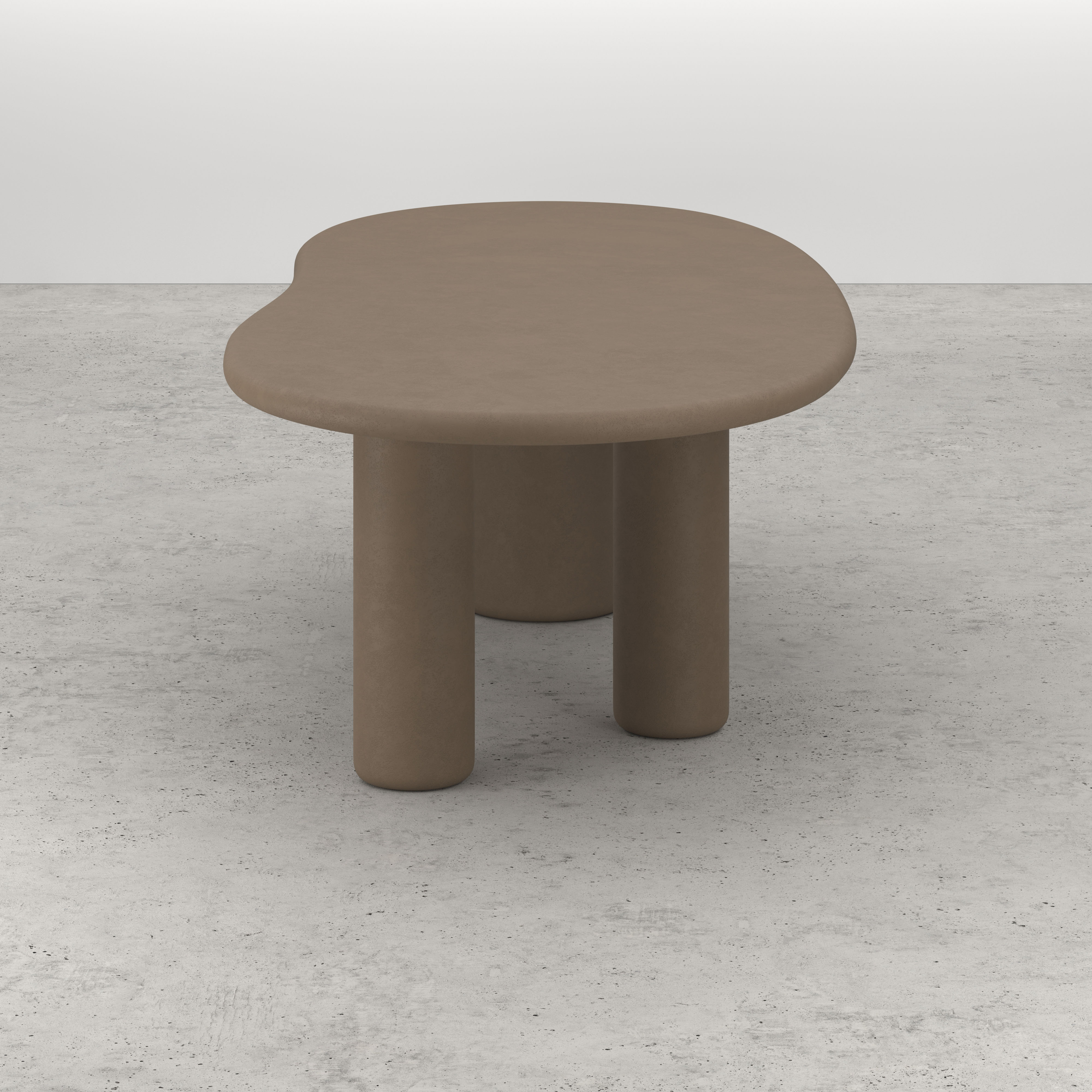 Table de salle à manger Artisano avec plateau Artisano forme blob en Claylime couleur Desert