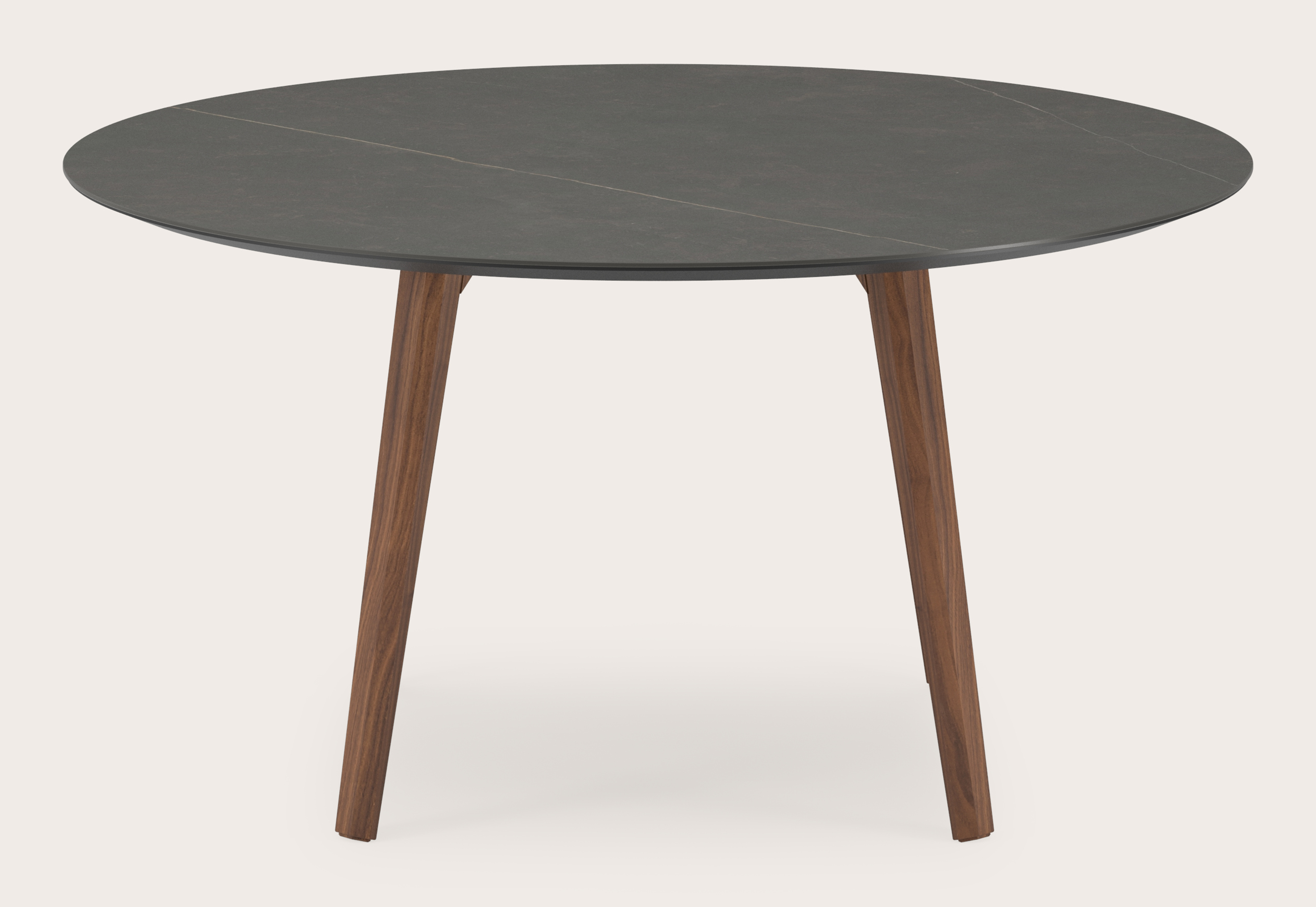 Eettafel Clino onderstel walnoot met Ceramo blad in keramiek kleur Calatorao