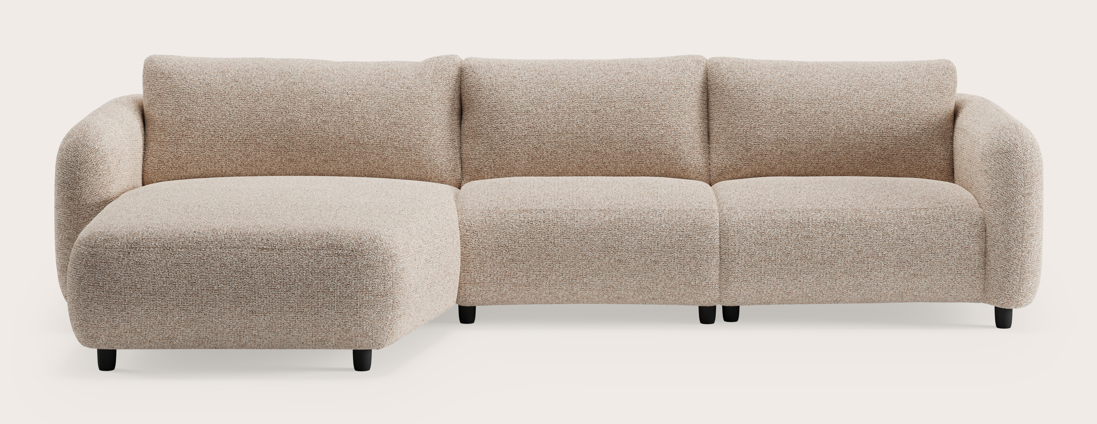 Milio elektrische canapé d'angle 4,5 places en Fresco tissu Caramel