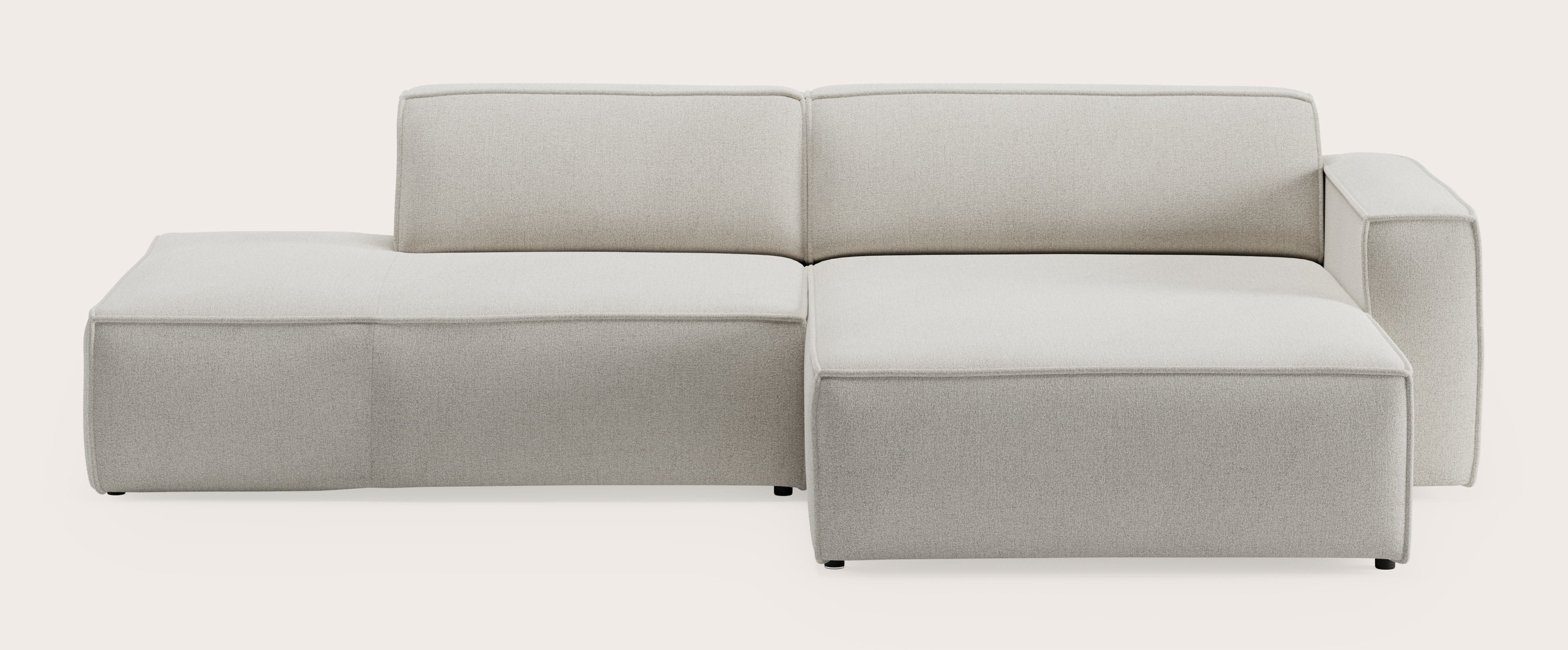 Isola canapé d'angle 3,5 places en Trivola tissu White
