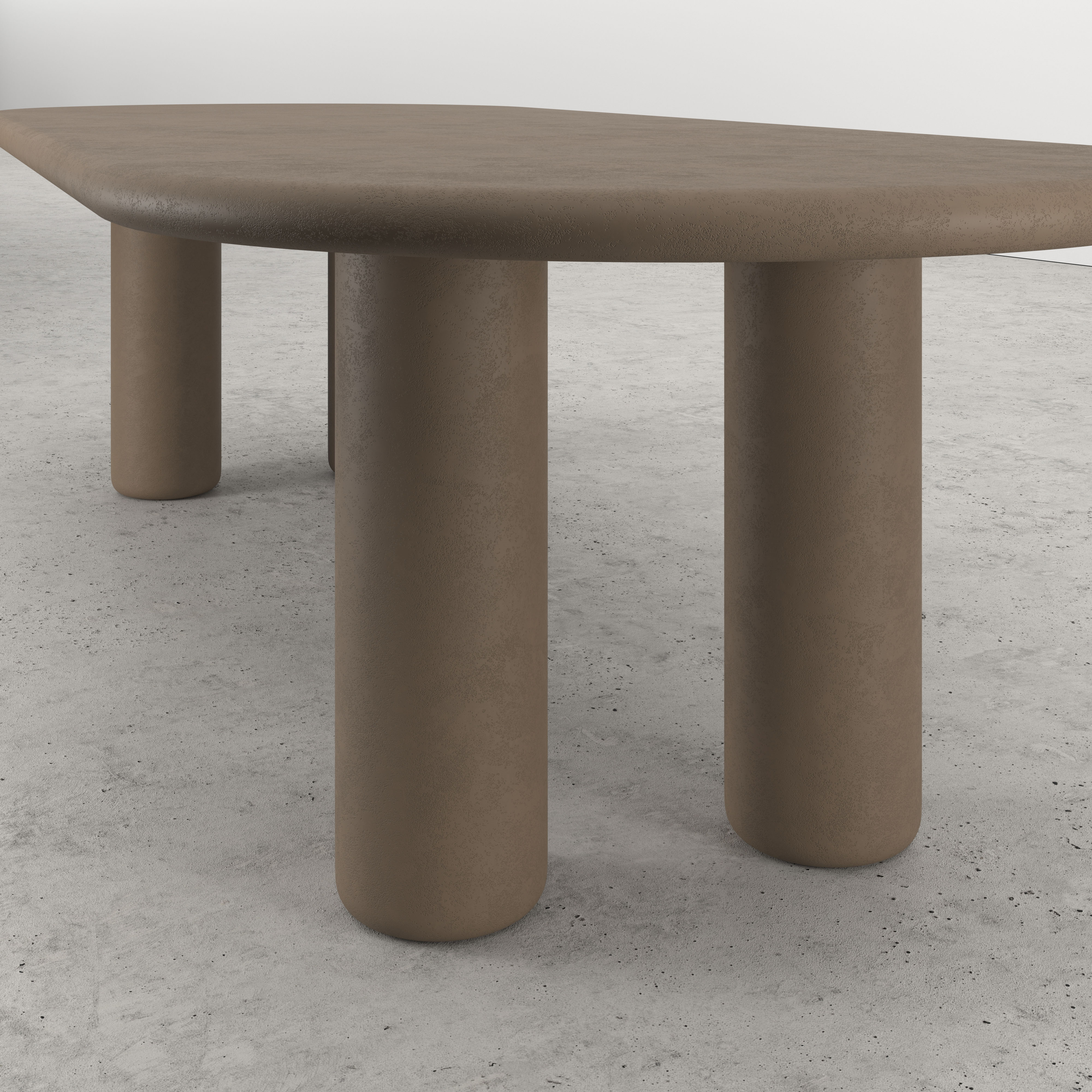Eettafel Artisano met plat ovaal Artisano blad in Claylime kleur Desert