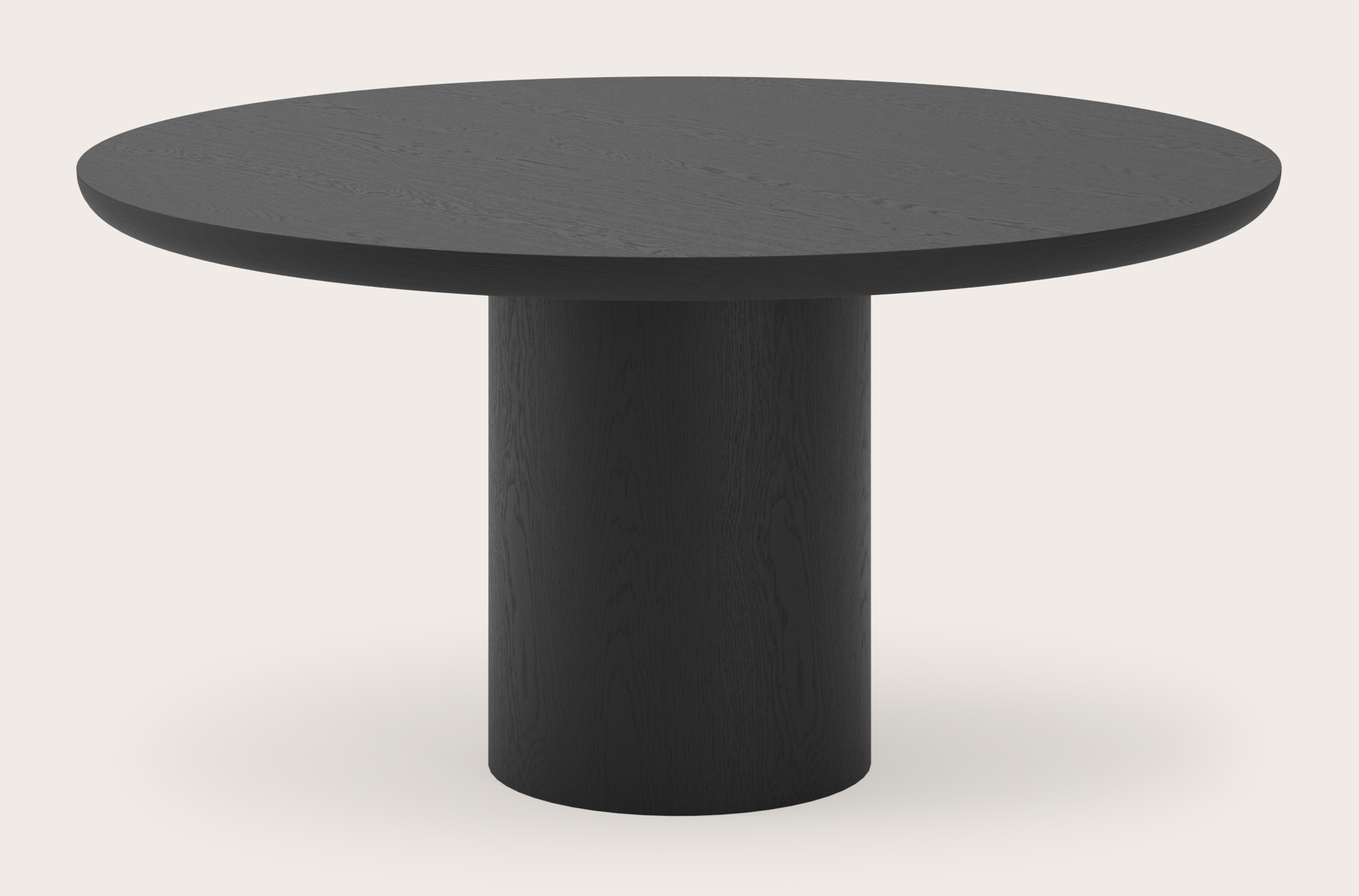 Eettafel Amato Rondo onderstel met rond Amato blad in zwarte eik Ø150 x 79 cm