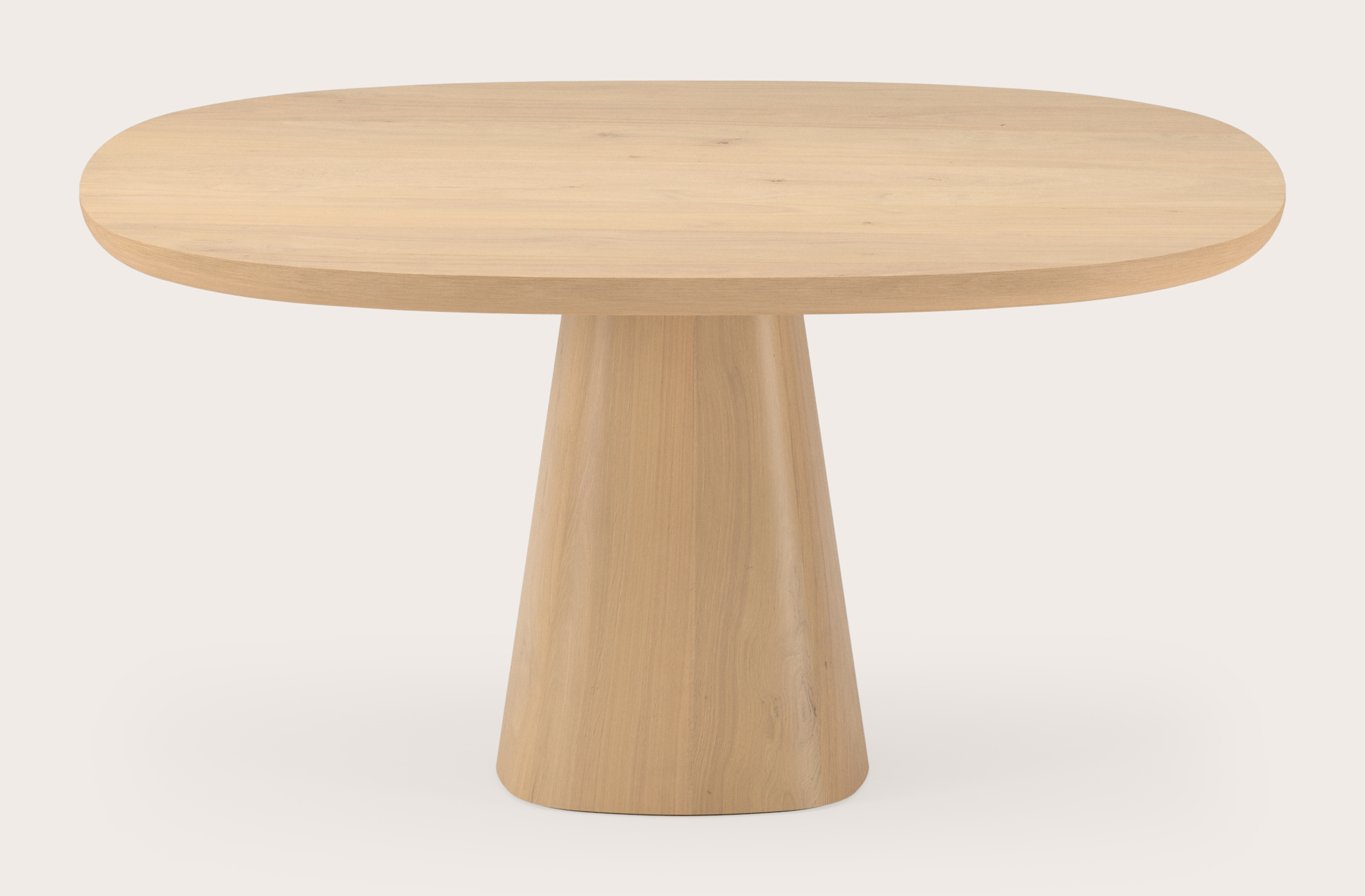 Table de salle à manger Amato Cuadro armature avec plateau Amato forme stadium en chêne couleur naturelle 160 x 140 x 76 cm