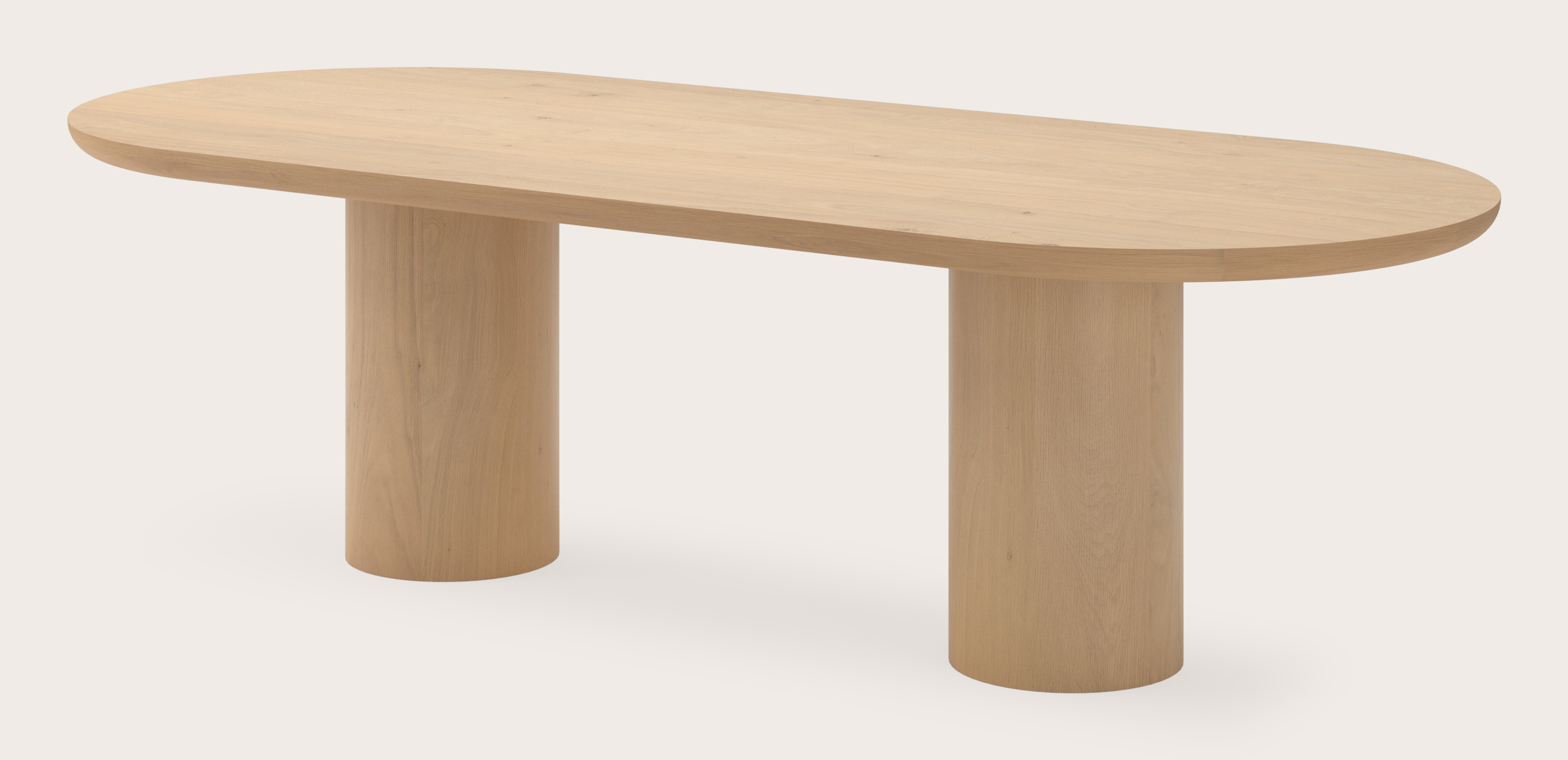 Table de salle à manger Amato Rondo armature avec plateau Amato en forme ovale plat en chêne couleur naturelle 260 x 110 x 79 cm