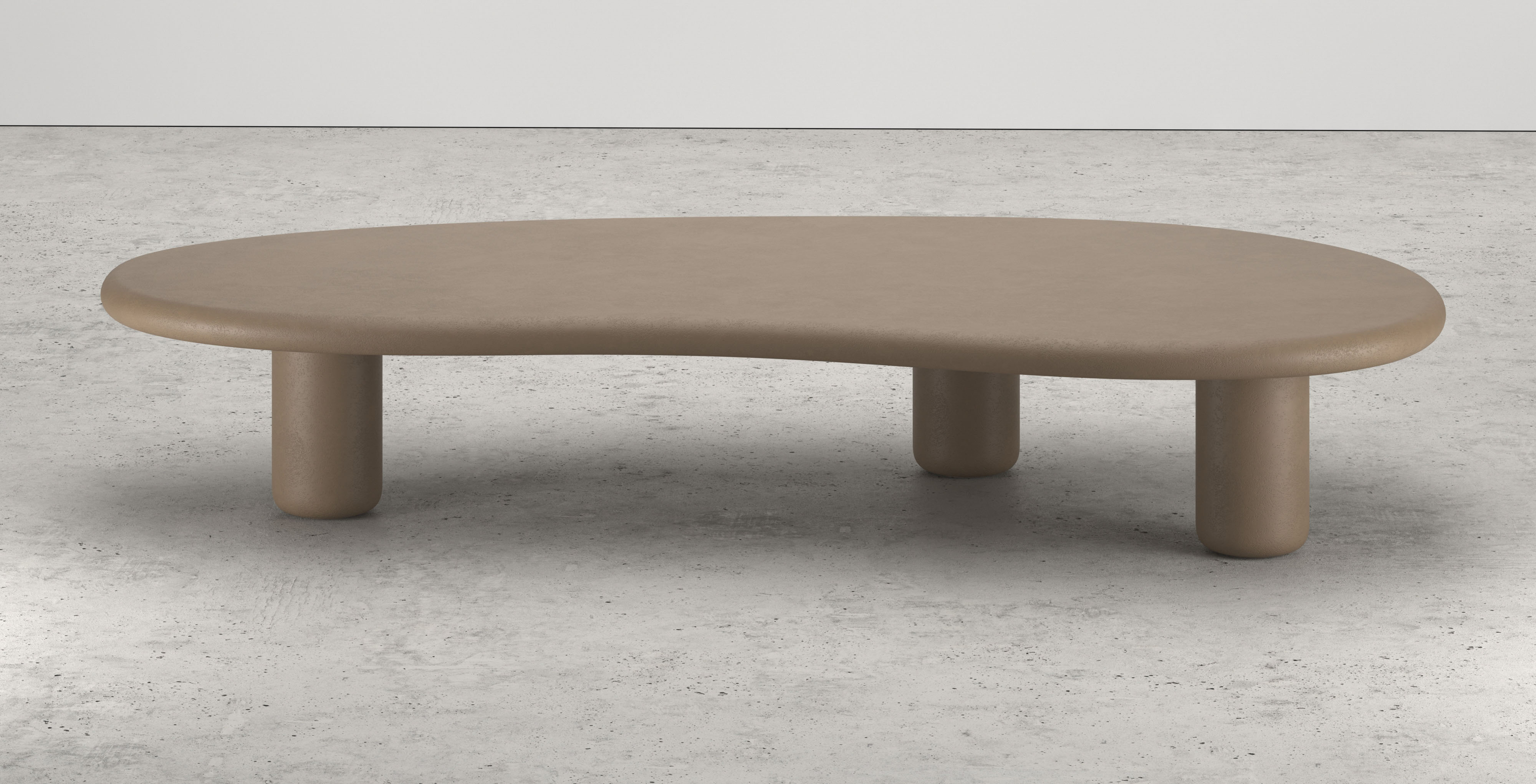 Table basse Artisano armature Small avec plateau Artisano forme blob en Claylime couleur Desert