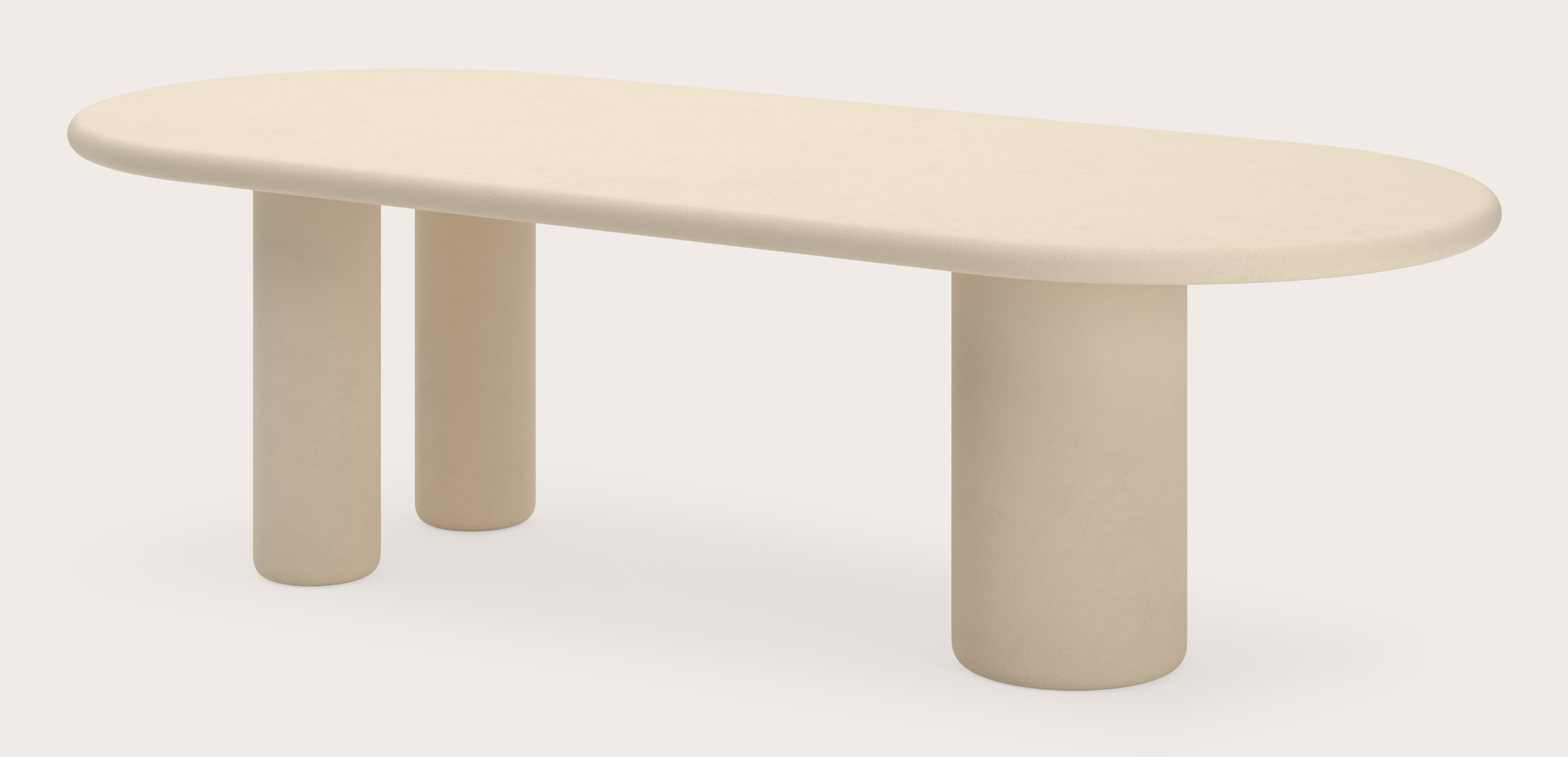 Eettafel Artisano met plat ovaal Artisano blad in Claylime kleur Moonglade