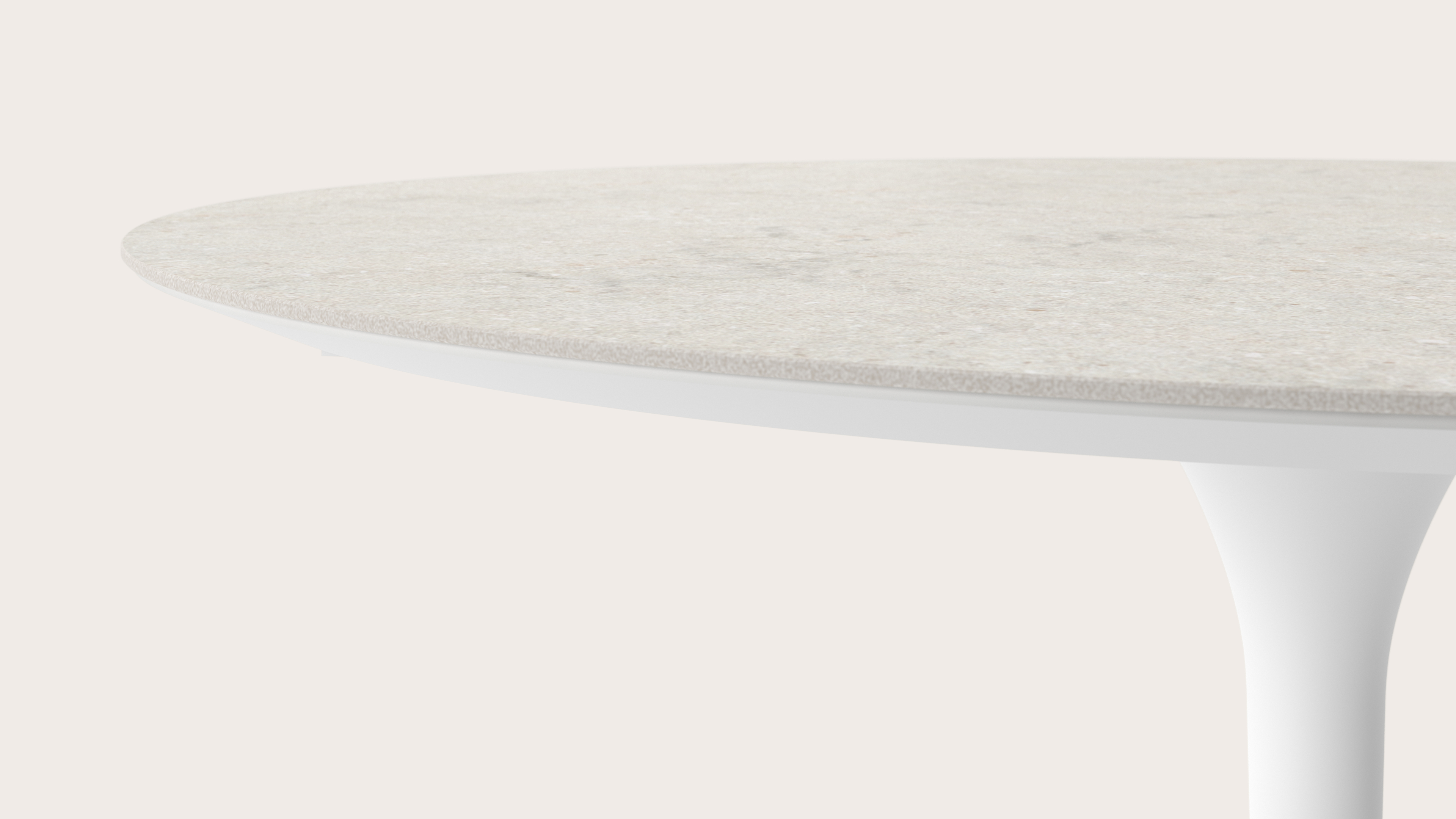 Table de salle à manger Tulipo armature en métal blanc avec plateau Ceramo rond en céramique en couleur Shilin Ø120 x 77 cm