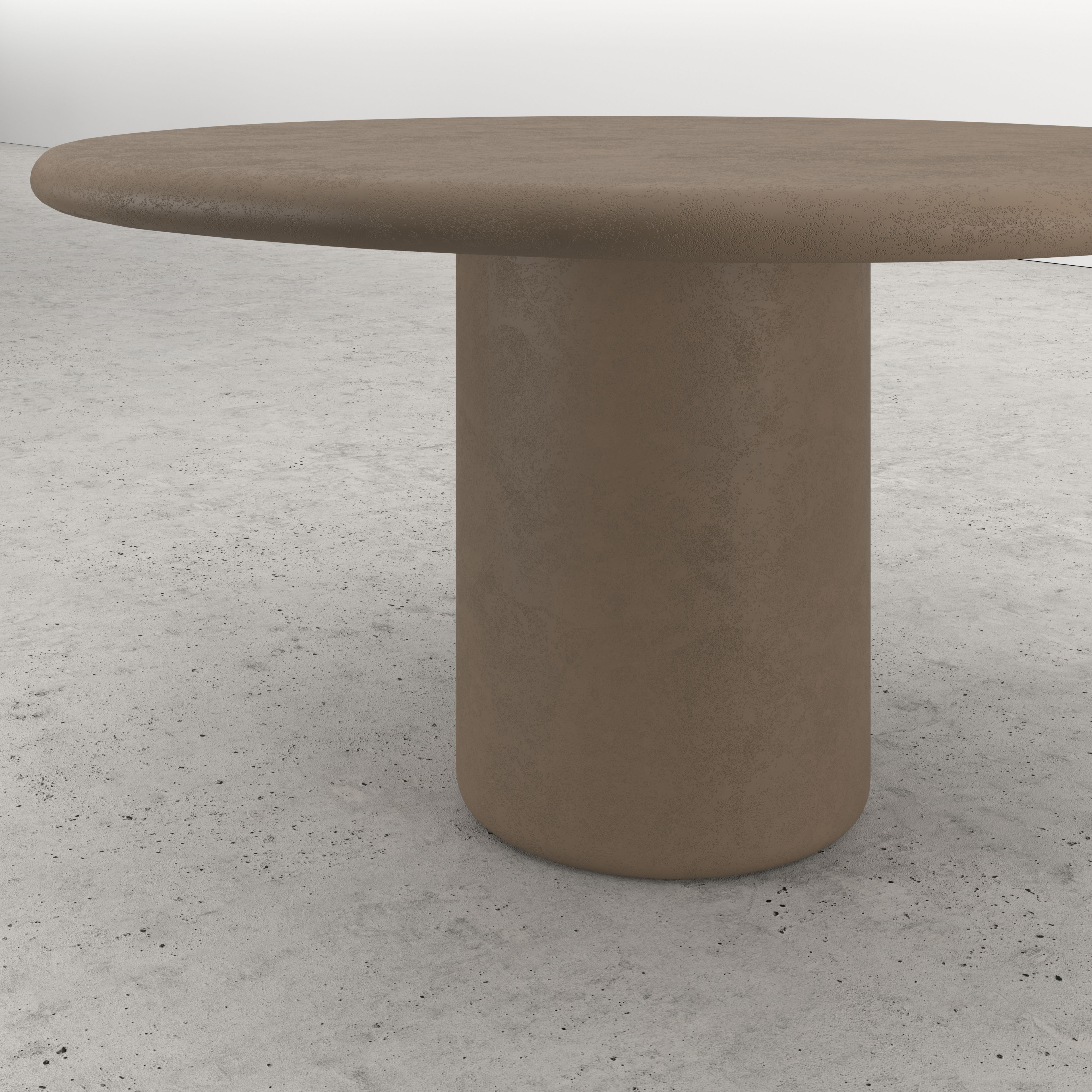 Table de salle à manger Artisano avec plateau Artisano forme pebble en Claylime couleur Desert