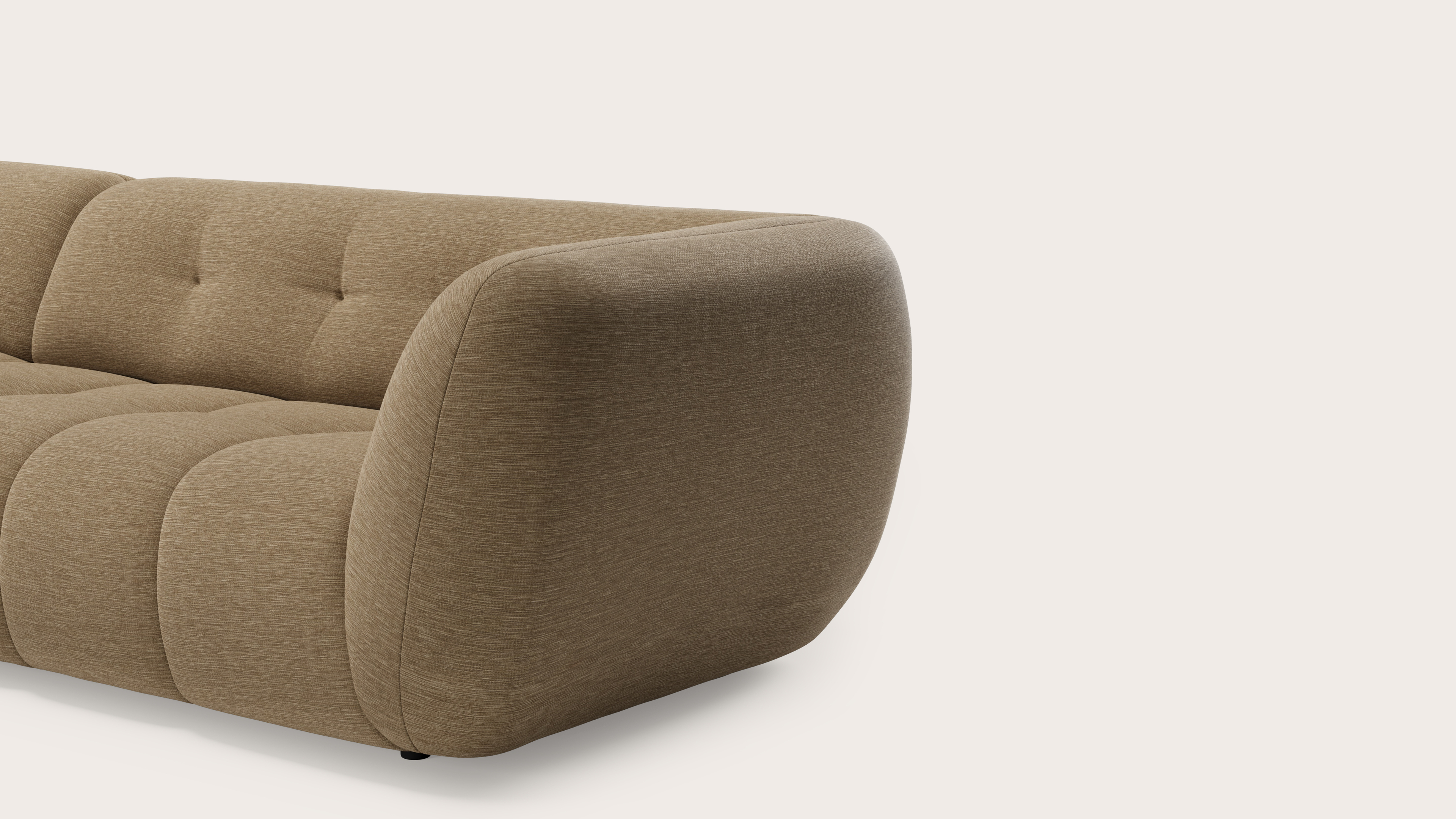 Chubbi canapé d'angle 5 places en Alina tissu Beige