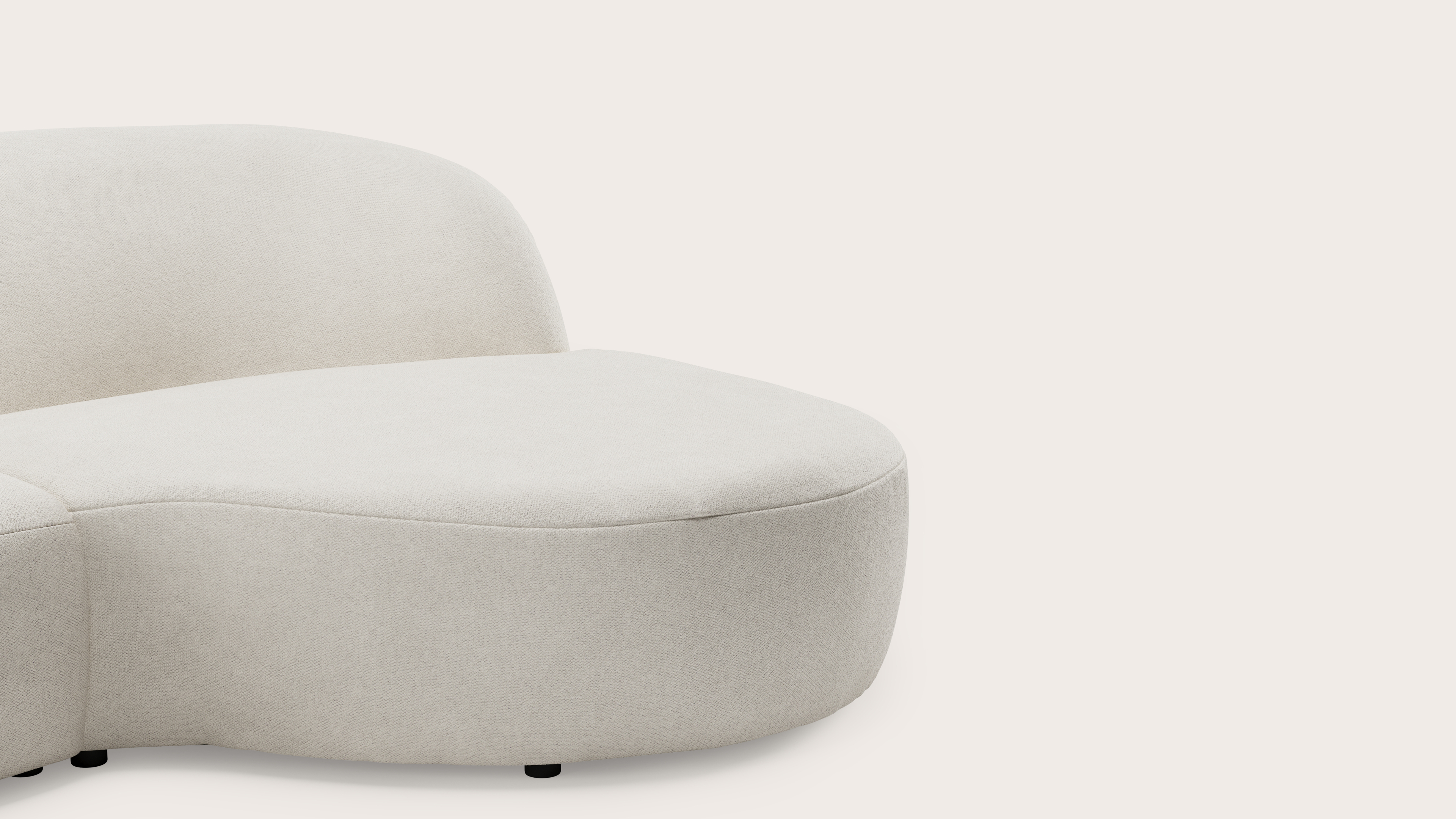 Tubo canapé d'angle 3,5 places en Volti tissu Pearl