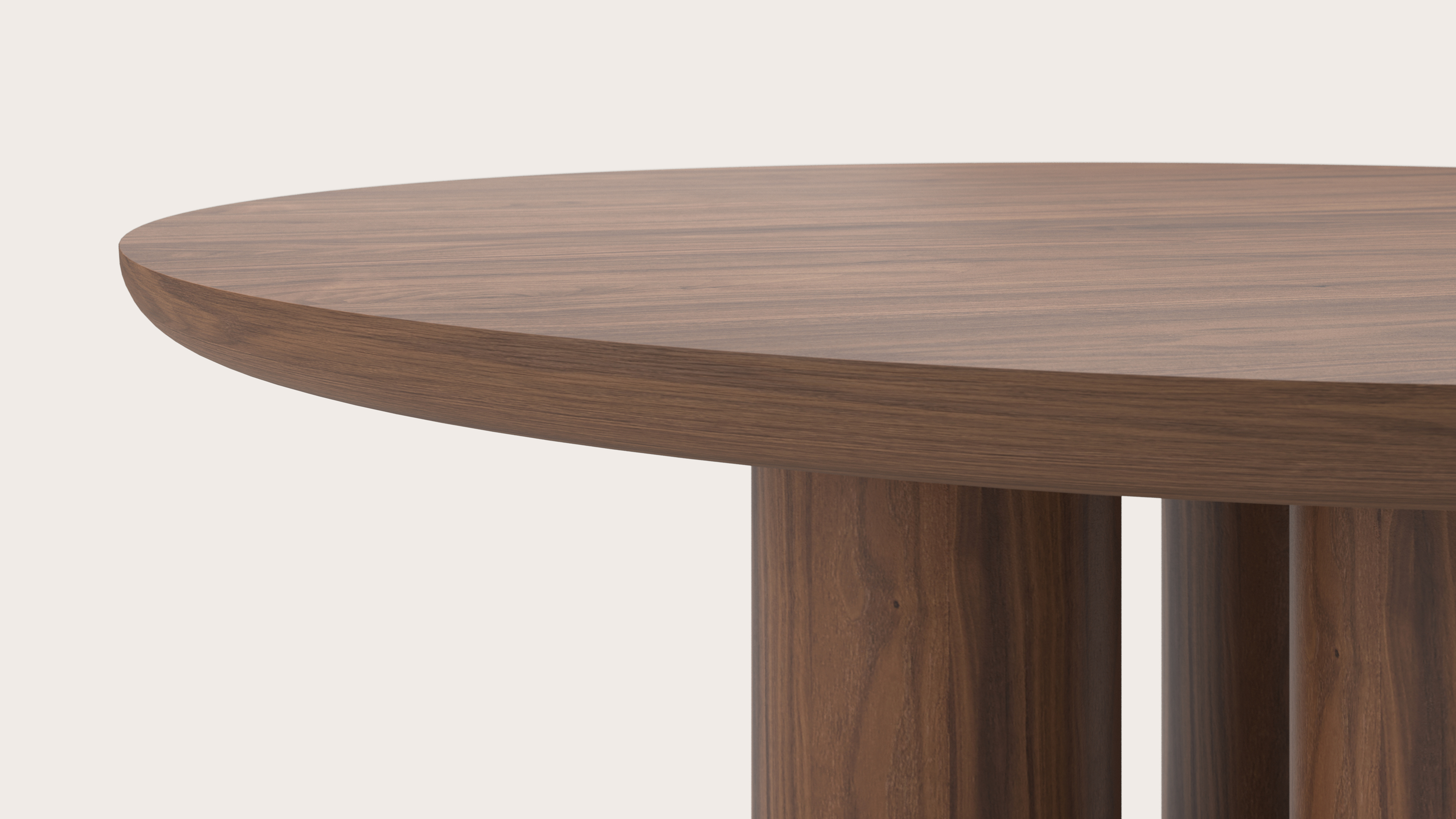 Table de salle à manger Amato Rondo armature avec plateau Amato rond en noyer Ø160 x 79 cm