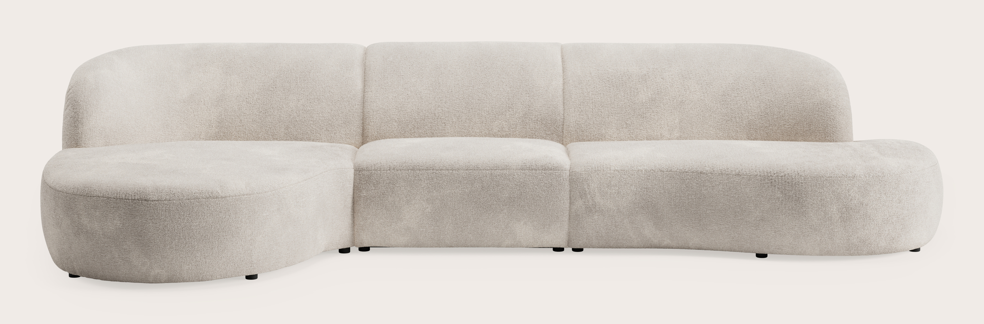 Tubo canapé d'angle 4,5 places en Nova tissu Almond