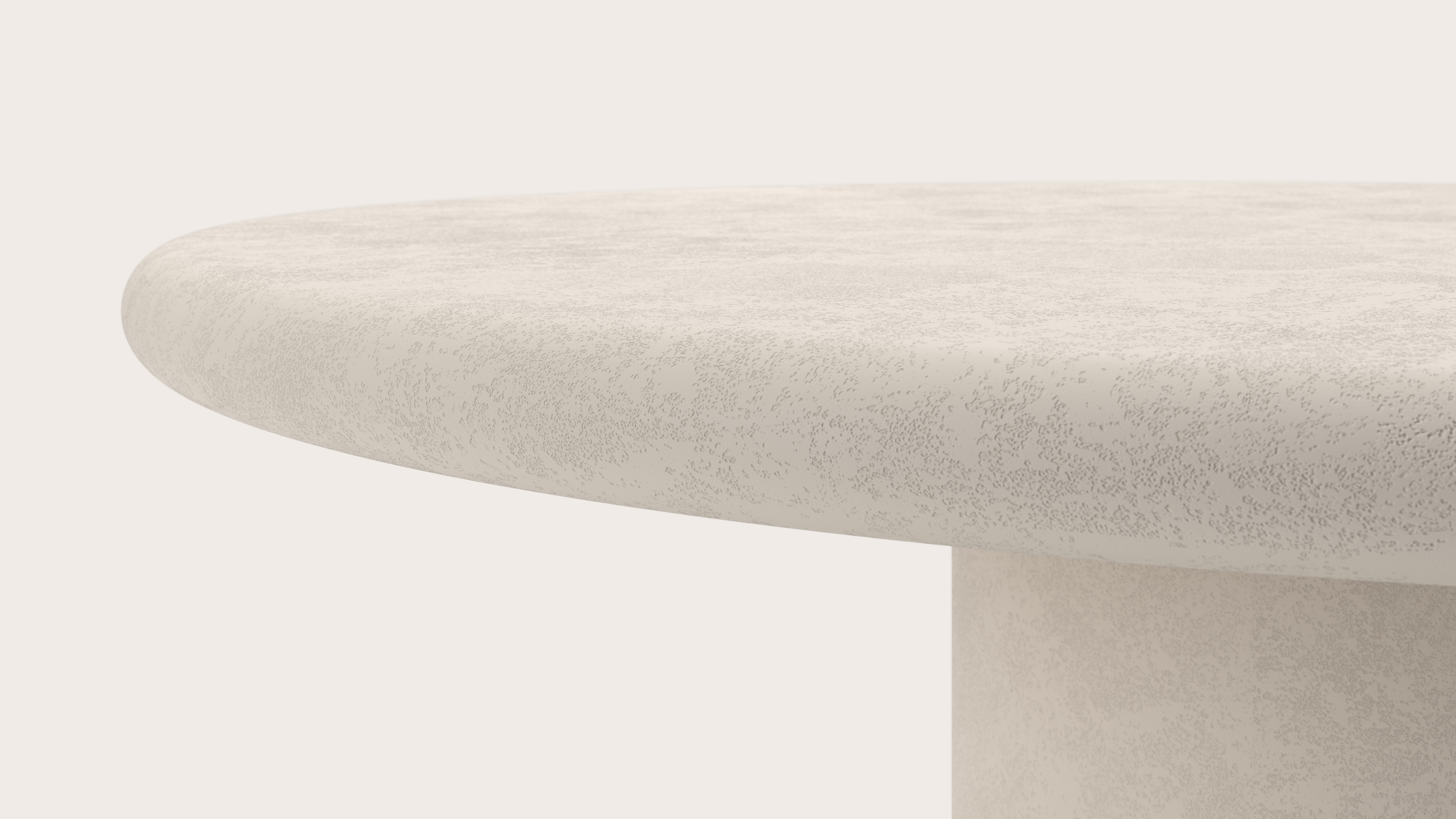 Table de salle à manger Artisano avec plateau Artisano rond en Claylime couleur Eggshell