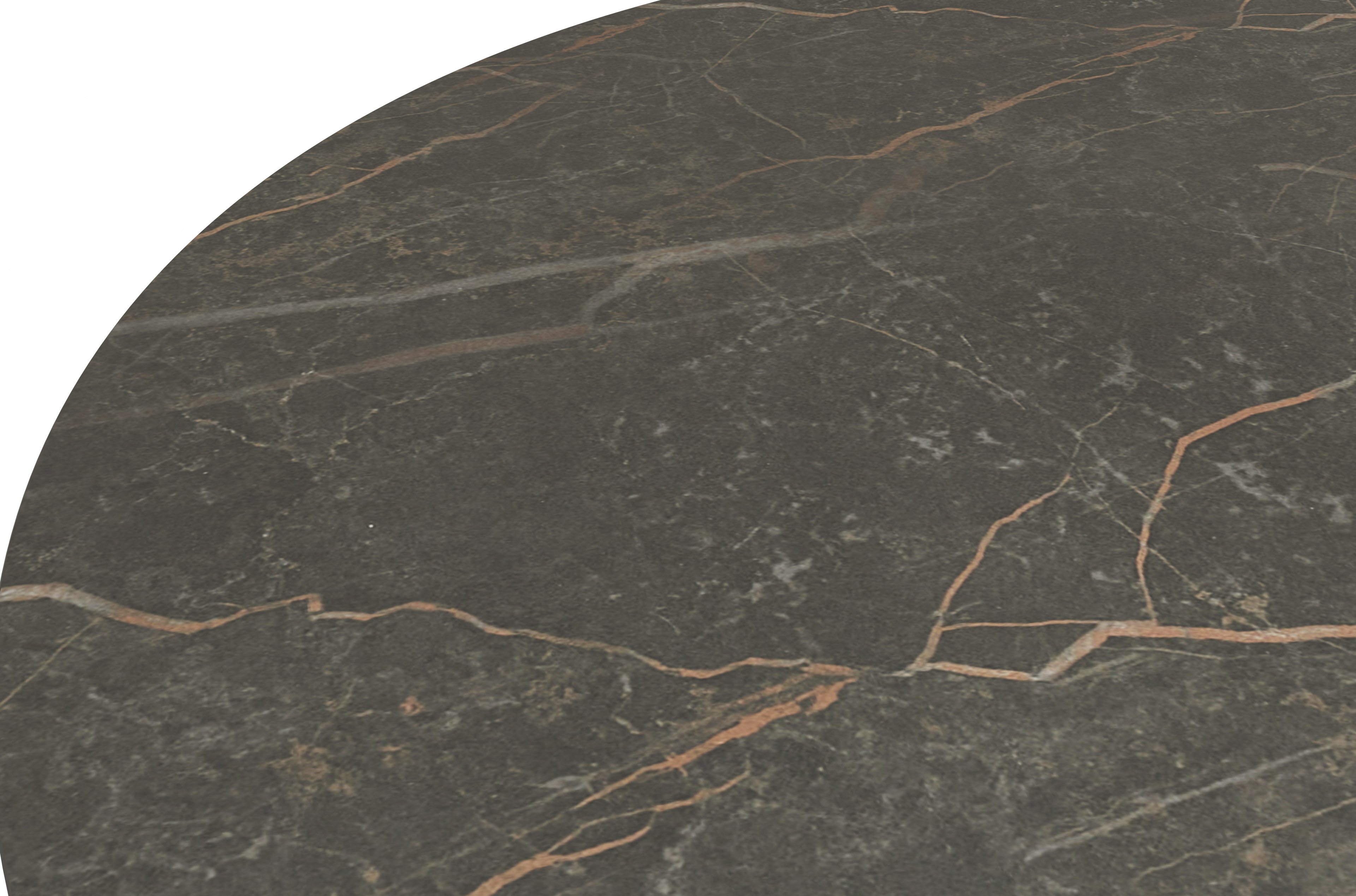 Bijzettafel Marzo onderstel zwart metaal met Ceramo blad keramiek in kleur Black Obsession