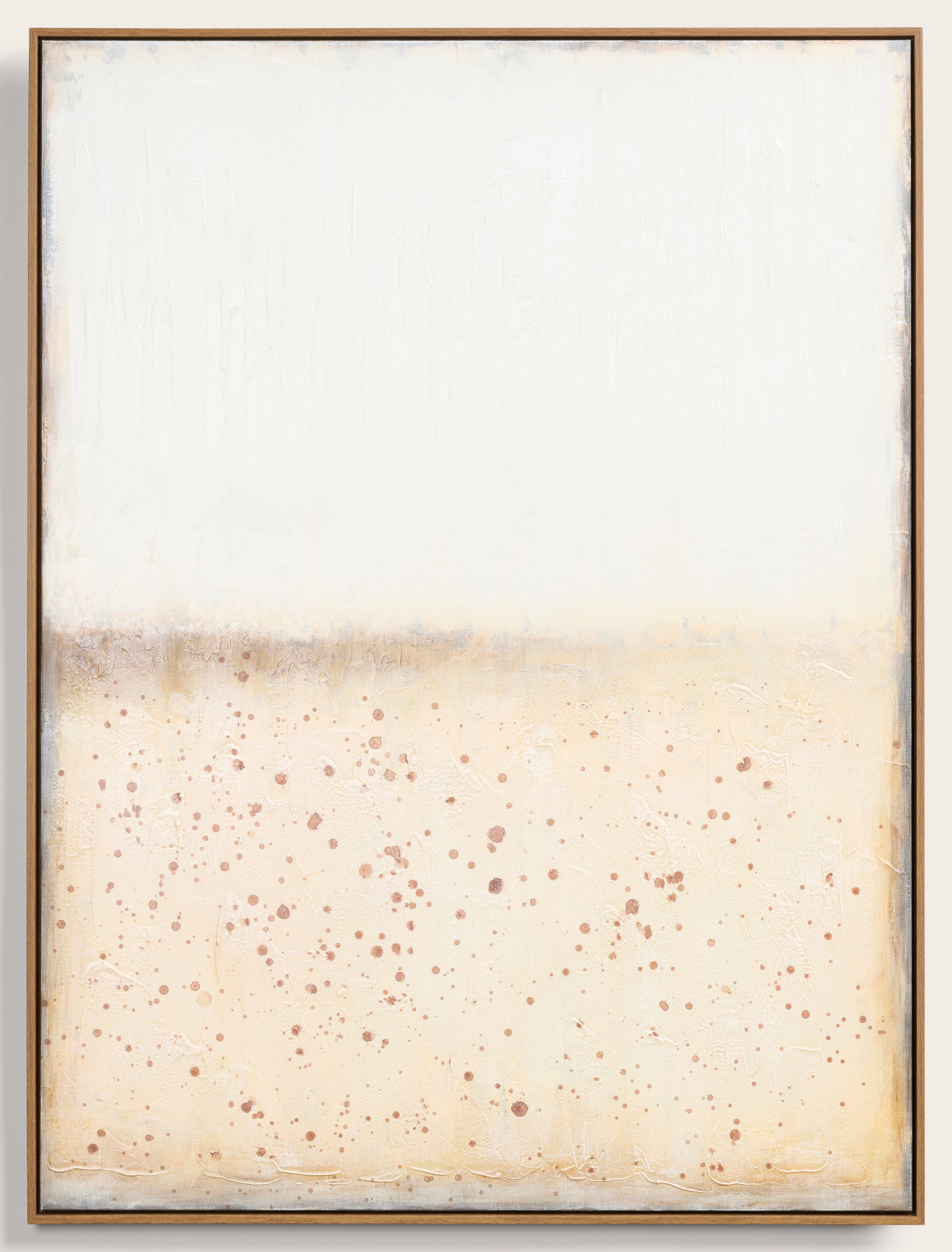 Frejus schilderij beige in walnoot frame 90x120cm