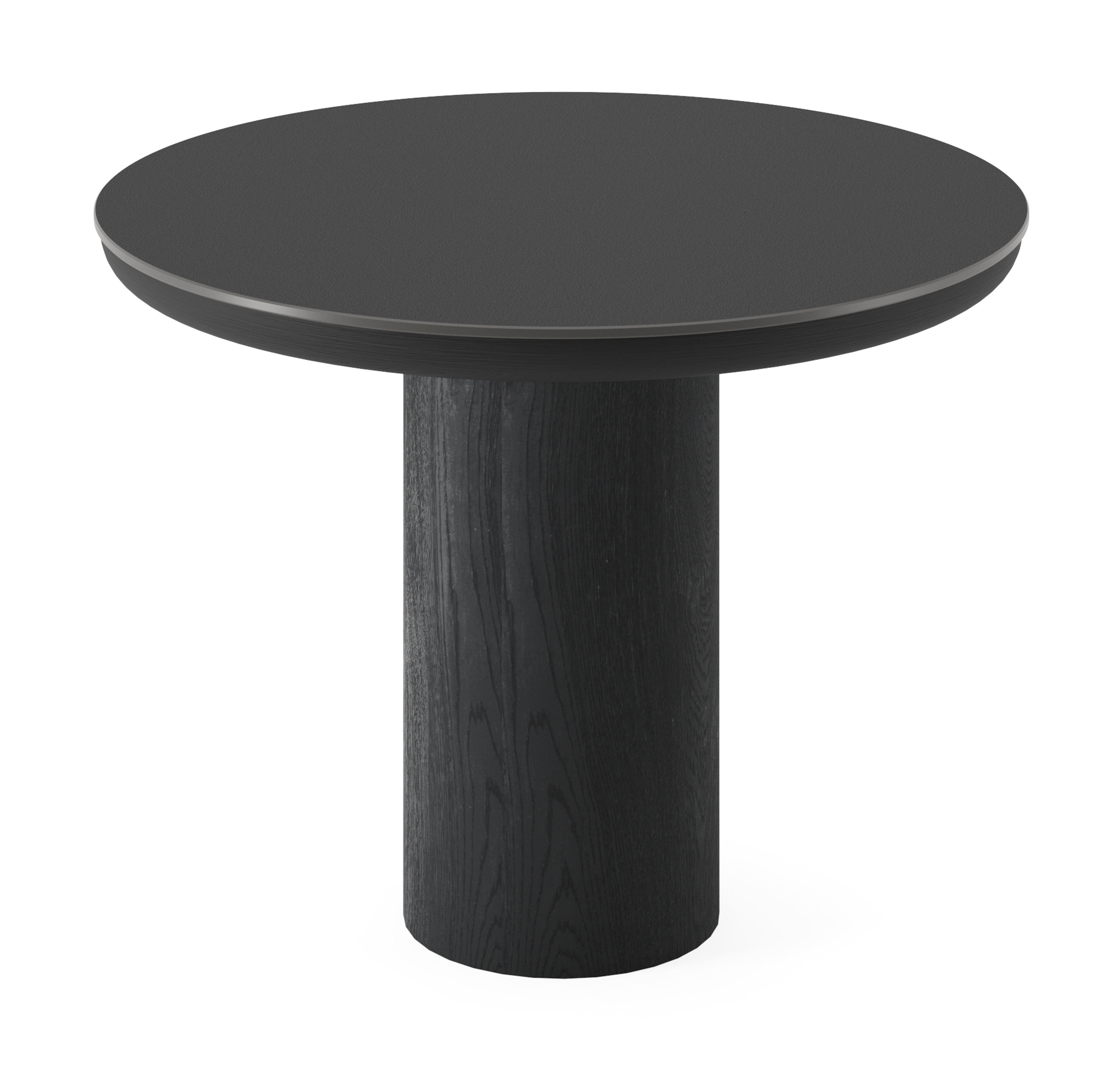 Bijzettafel Amato Rondo Small onderstel met rond Ceramo blad in keramiek kleur Nero Ø 50 x 39 cm