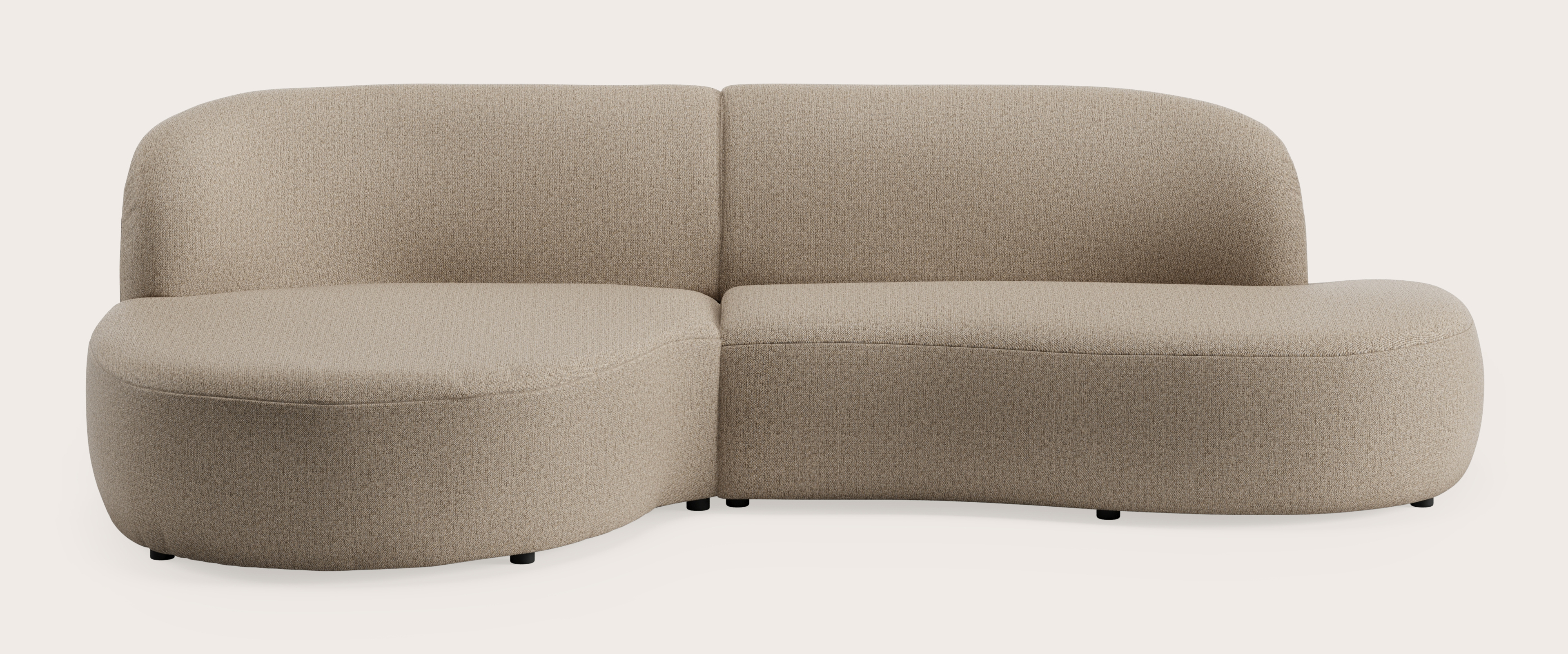 Tubo canapé d'angle 3,5 places en Brio tissu Sesame