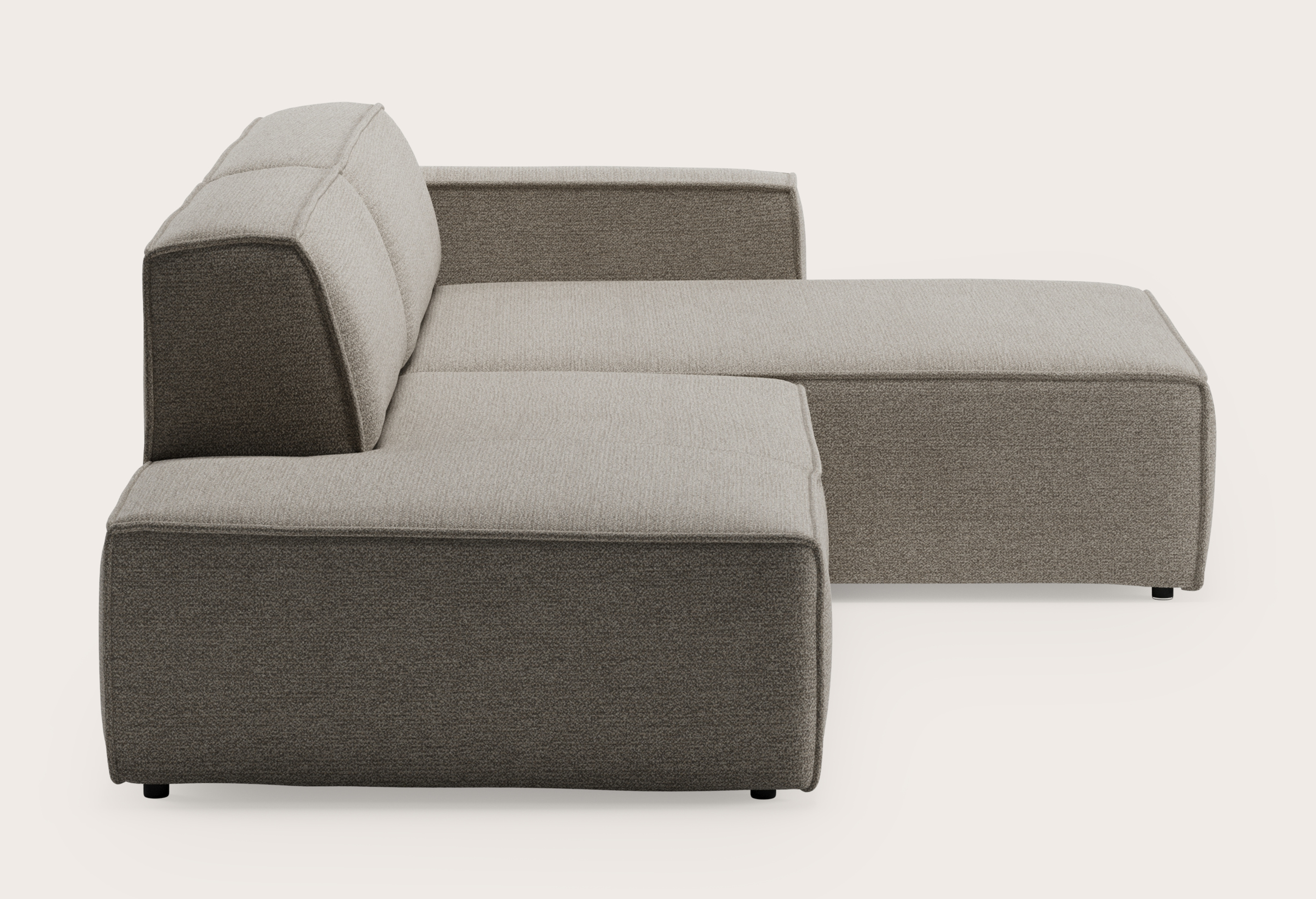 Isola canapé d'angle 3,5 places en Fresco tissu Beige