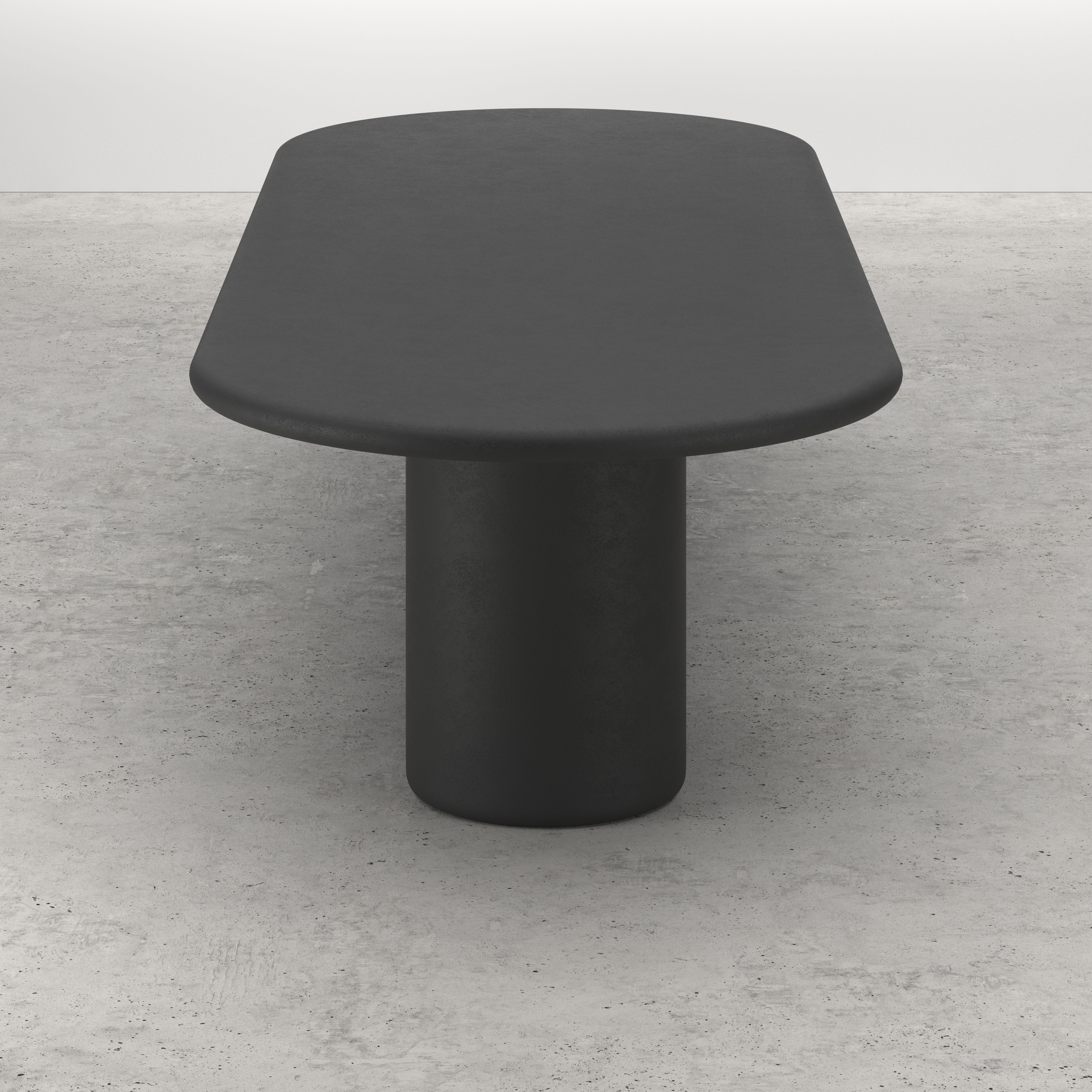 Table de salle à manger Artisano avec plateau Artisano ovale plat en Claylime couleur Charcoal