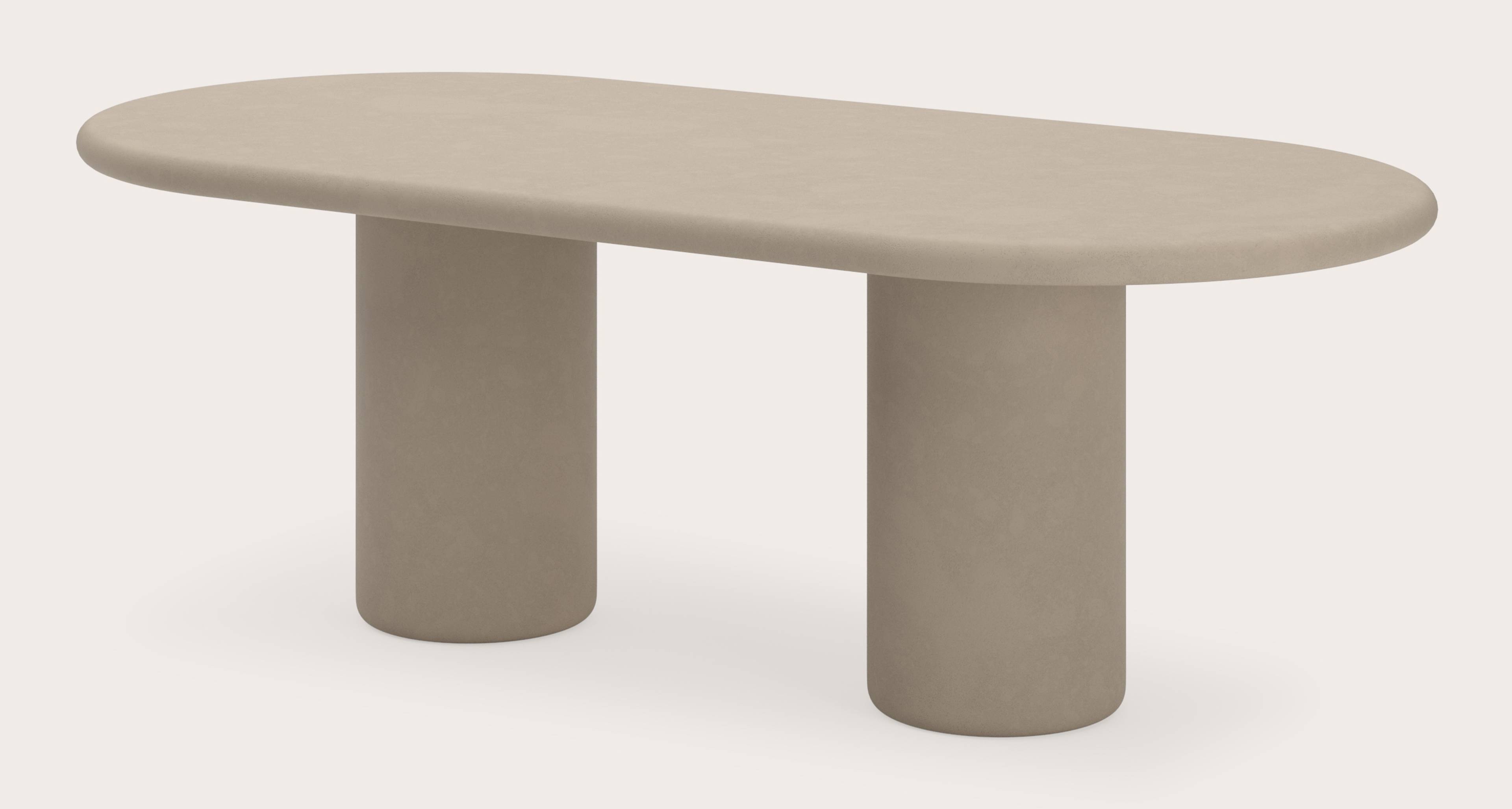 Table de salle à manger Artisano avec plateau Artisano ovale plat en Claylime couleur Limestone