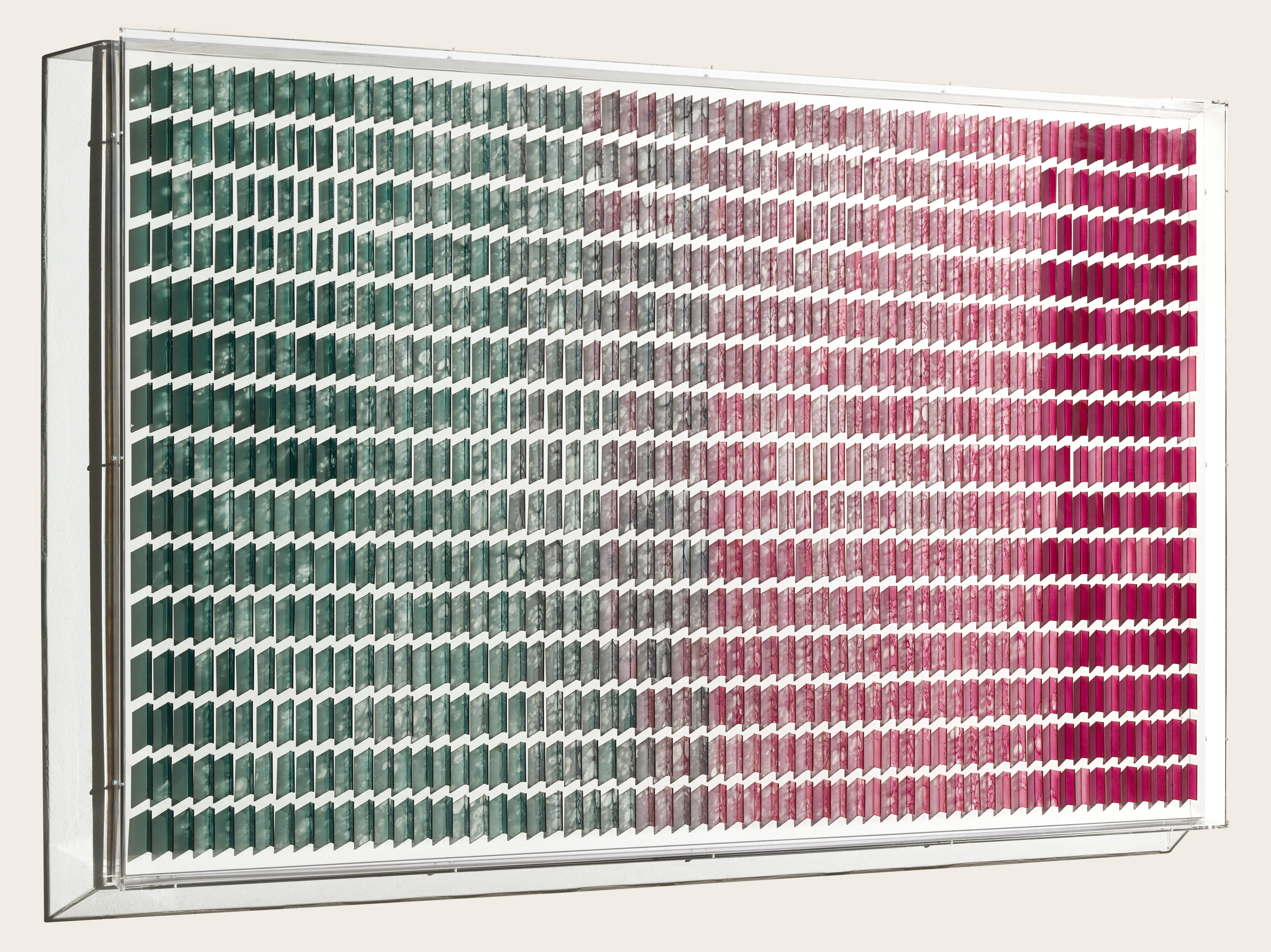 GLASSES wand deco fade blauw/rood glasplaatjes plexi doos 150x100cm