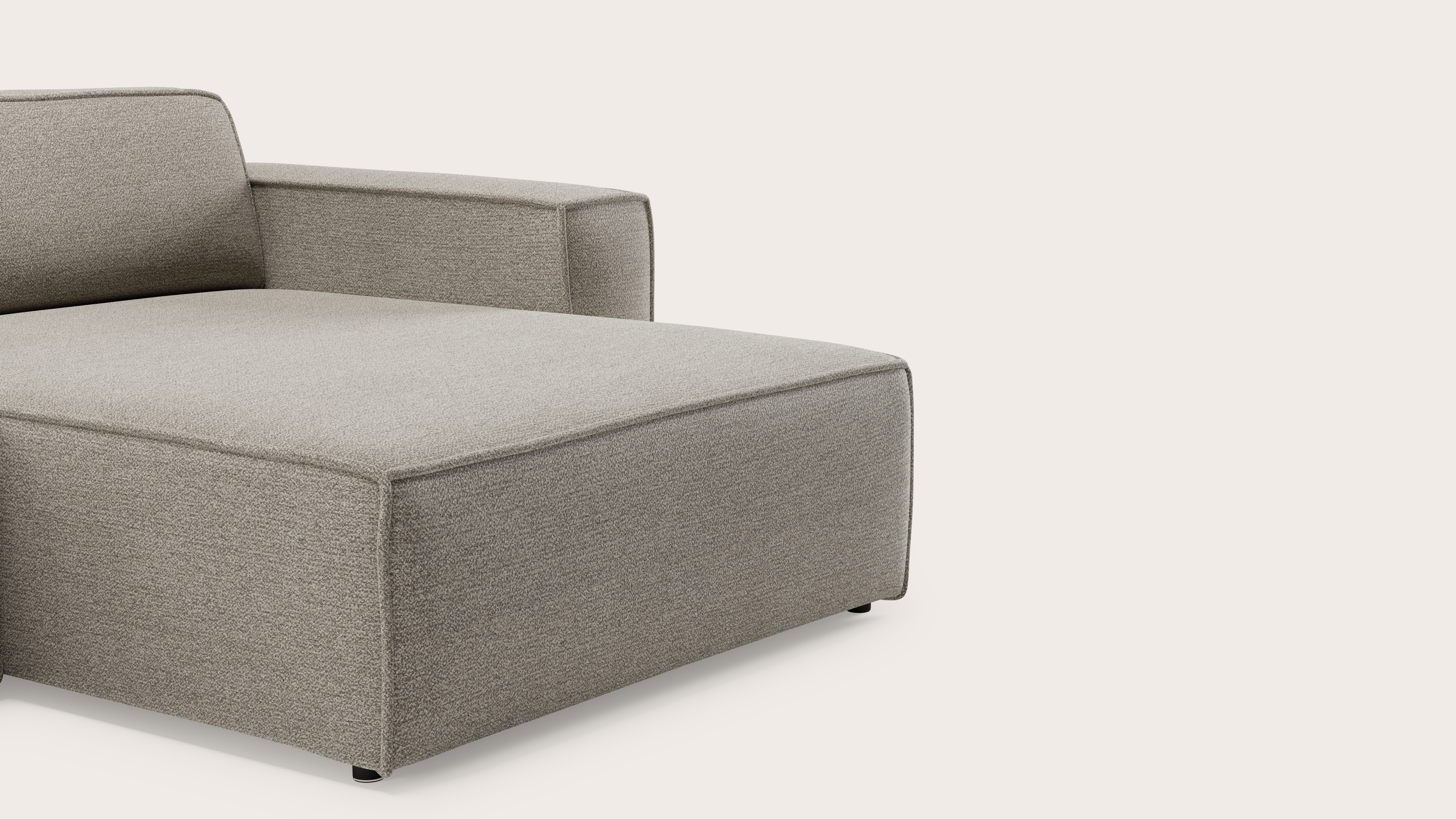 Isola canapé d'angle 4,5 places en Fresco tissu Beige