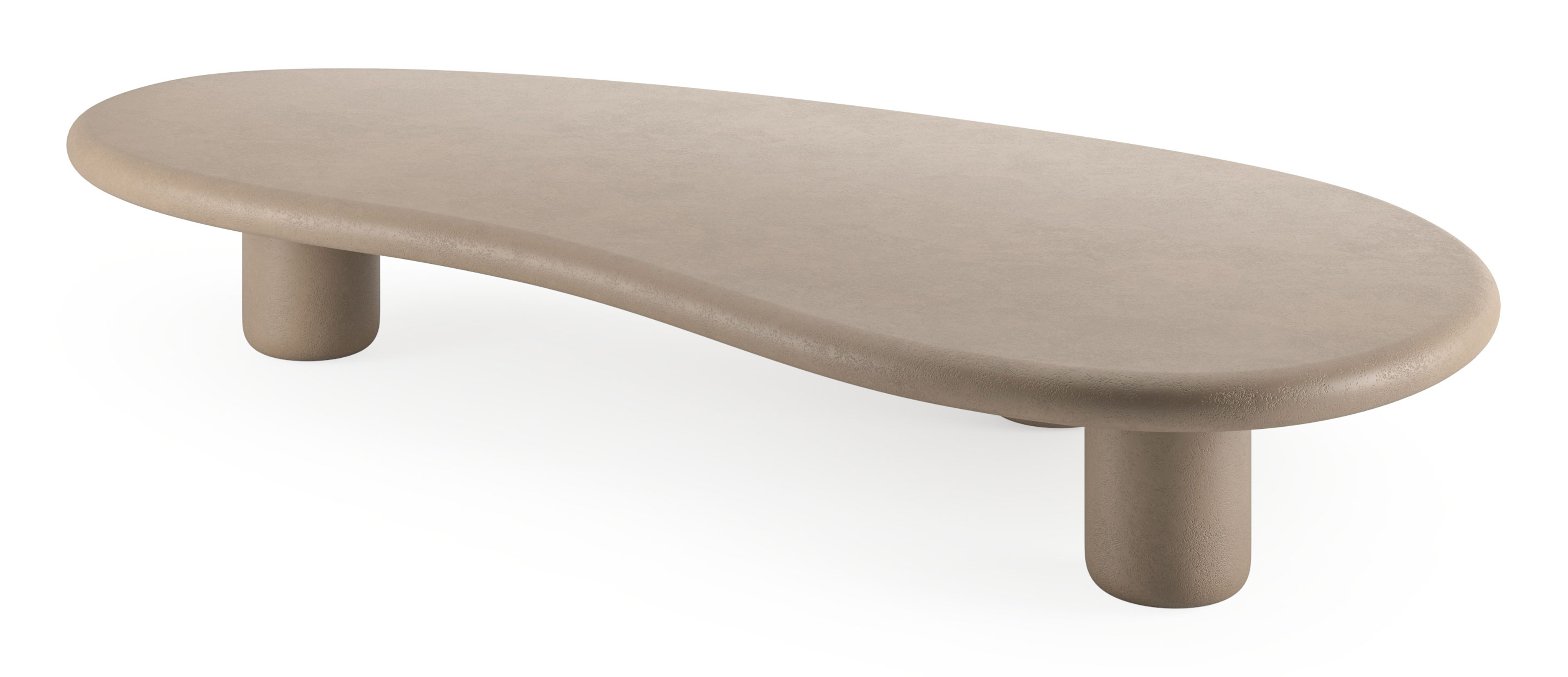 Salontafel Artisano Small onderstel met blobvormig Artisano blad in Claylime kleur