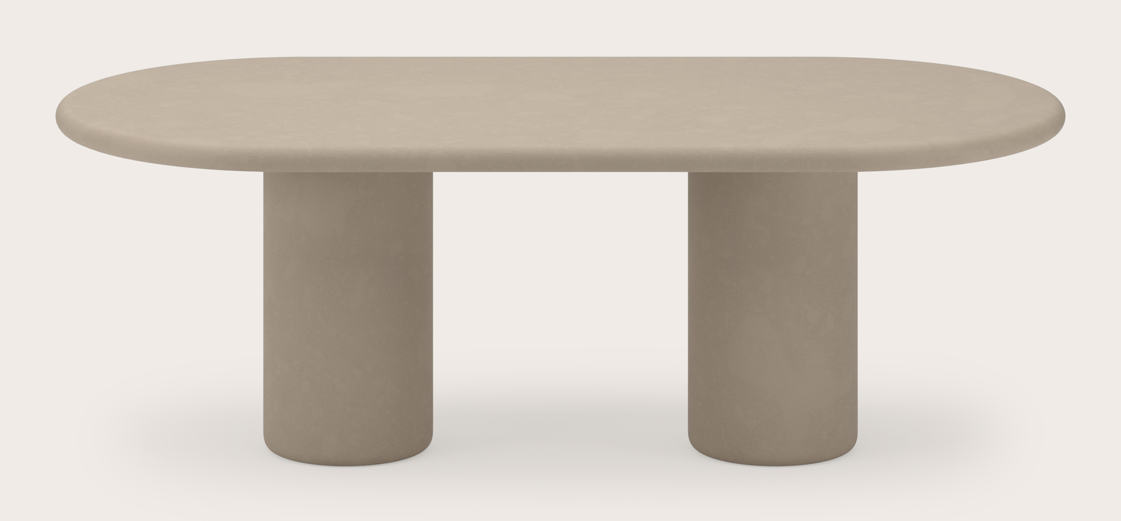 Table de salle à manger Artisano avec plateau Artisano ovale plat en Claylime couleur Limestone