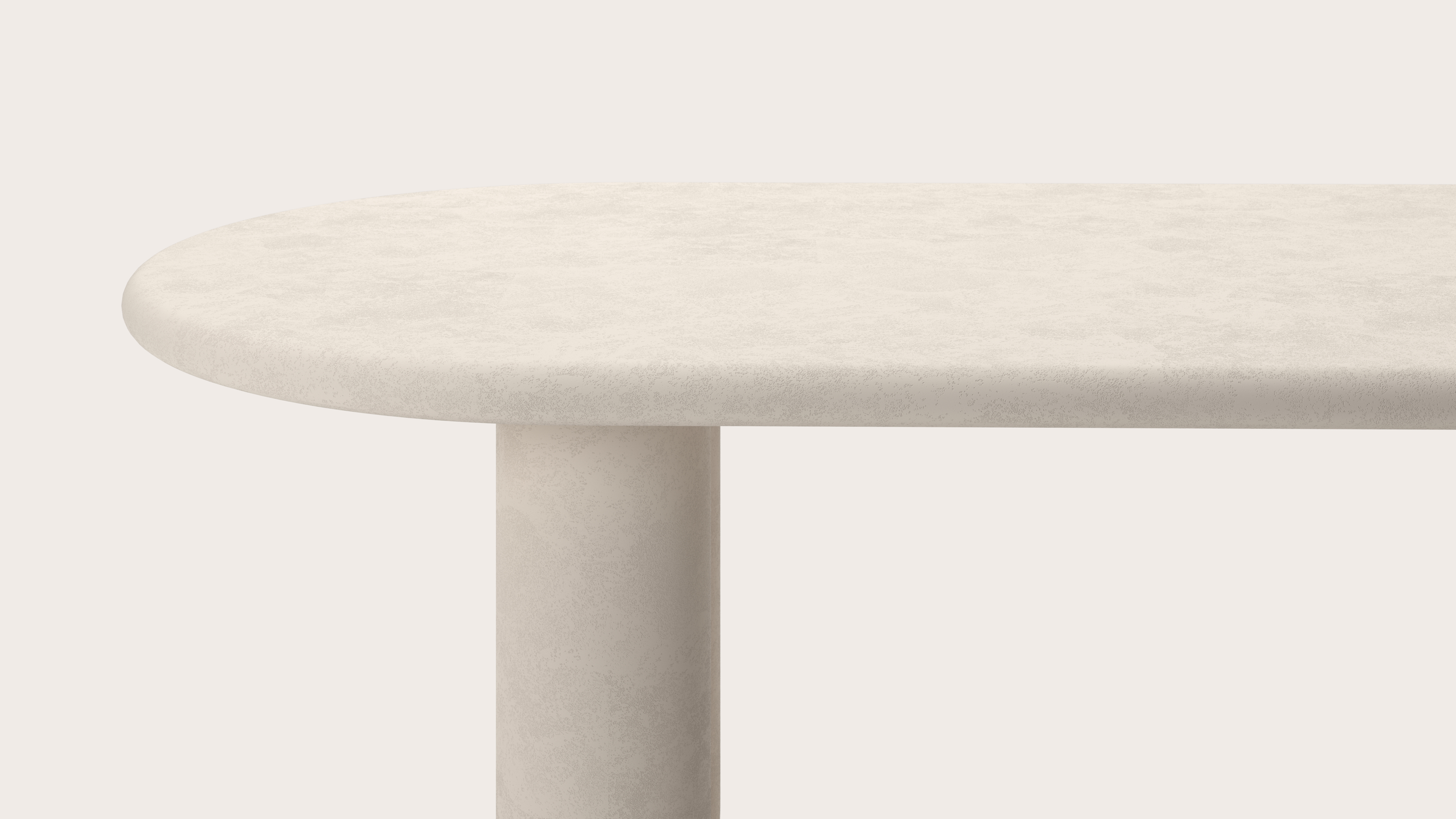 Eettafel Artisano met plat ovaal Artisano blad in Claylime kleur Eggshell
