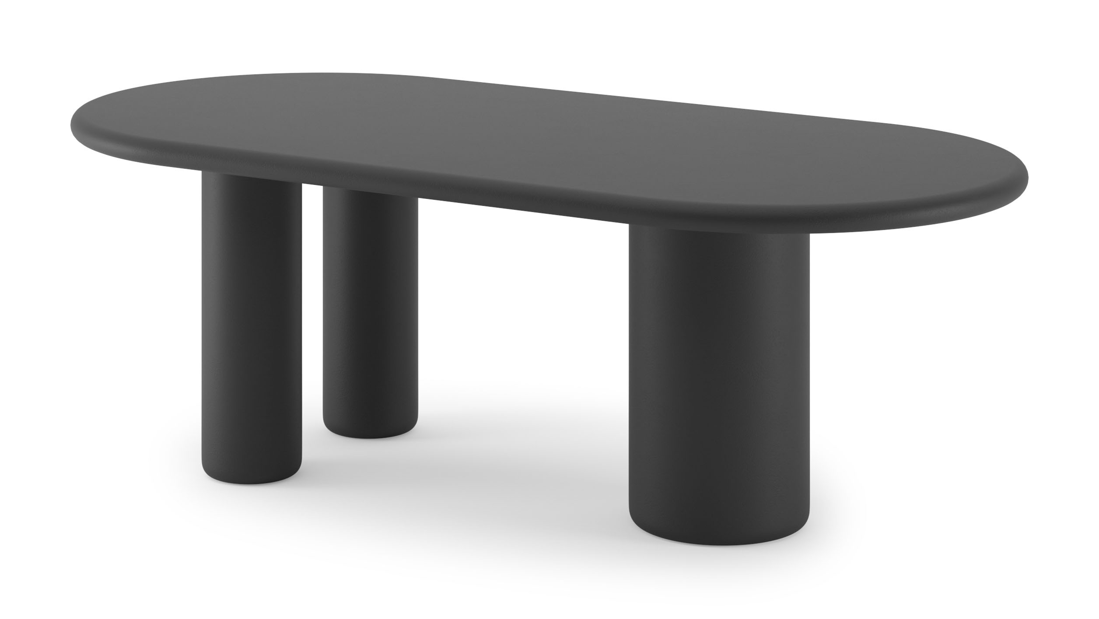 Table de salle à manger Artisano avec plateau Artisano ovale plat en Claylime couleur Charcoal