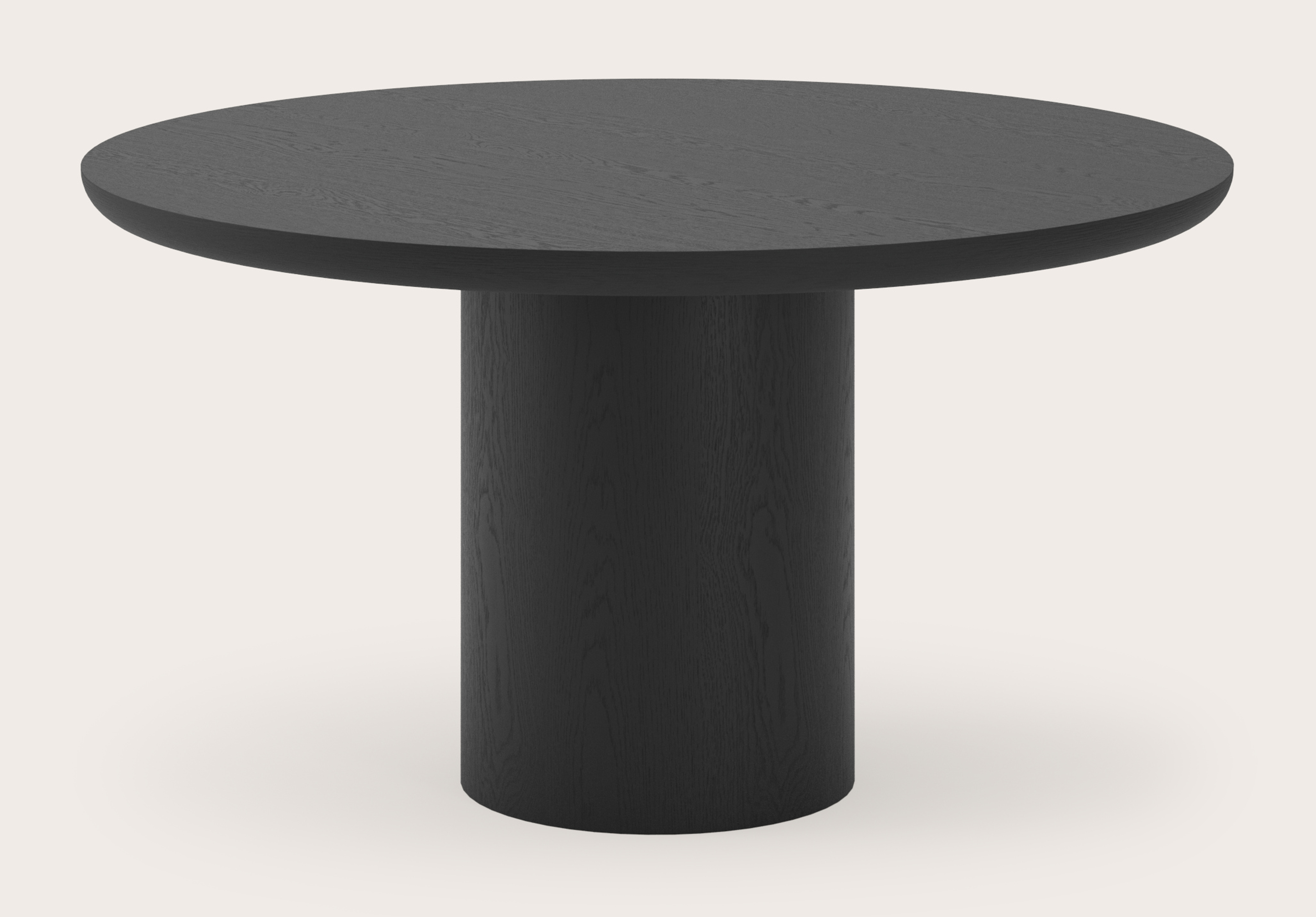 Eettafel Amato Rondo onderstel met rond Amato blad in zwarte eik Ø140 x 76 cm