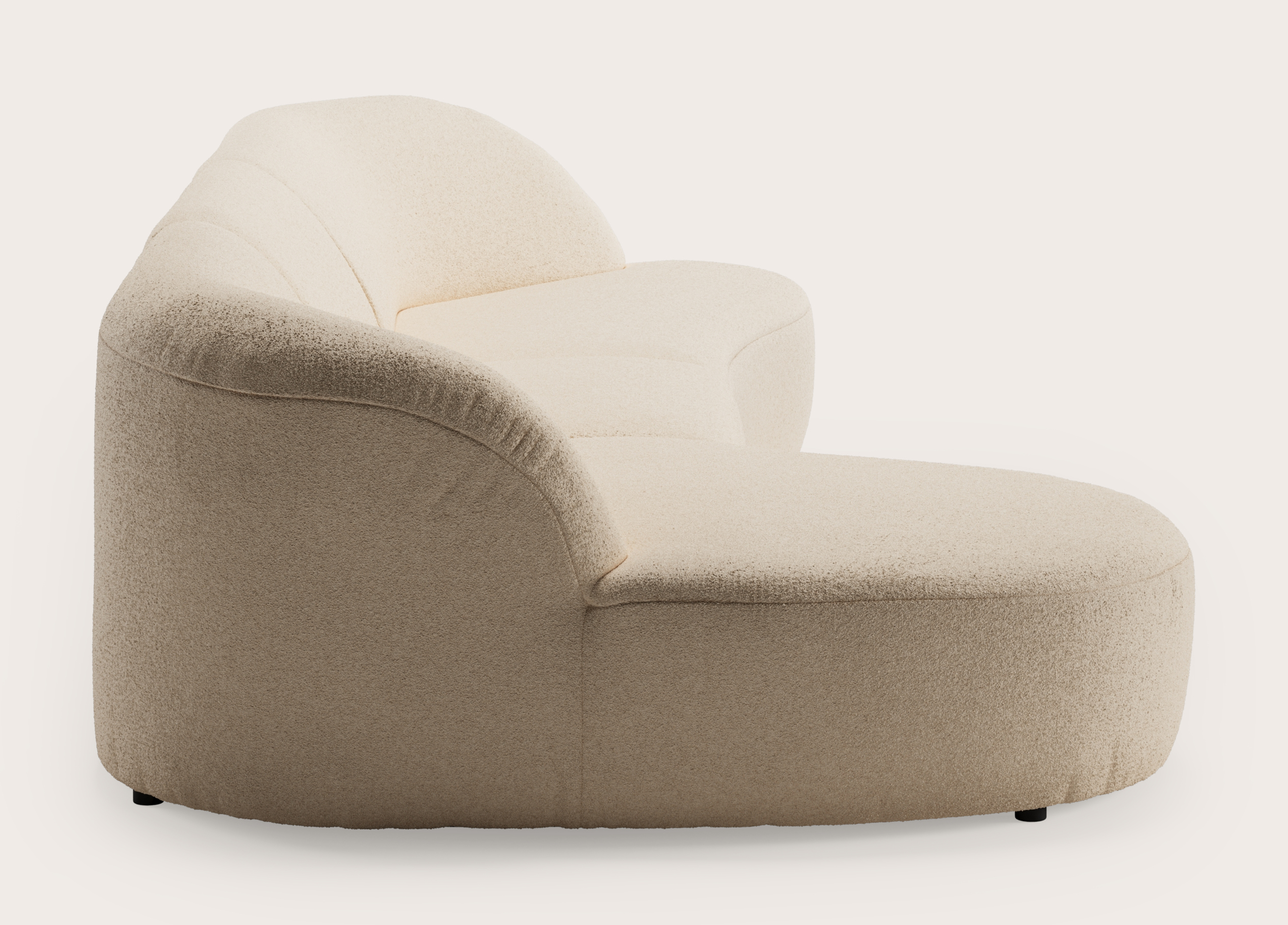 Tubo canapé d'angle 4,5 places en Aria tissu Beige