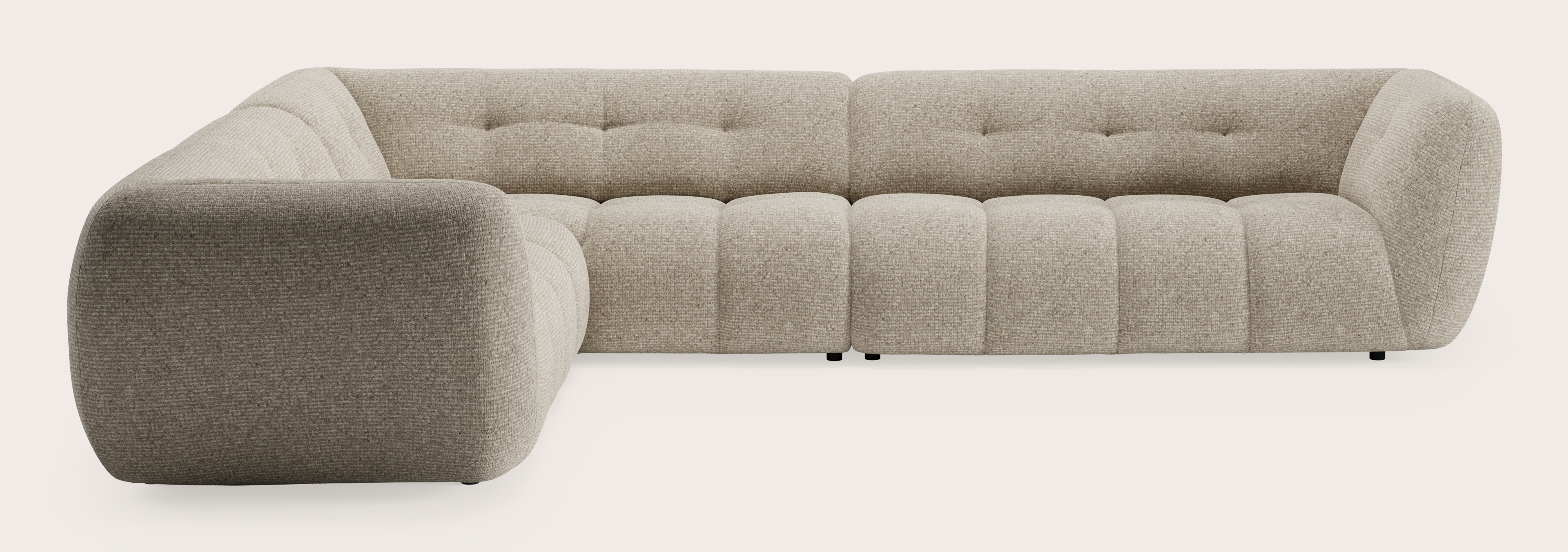 Chubbi canapé d'angle 5 places en Tessaro tissu Natural